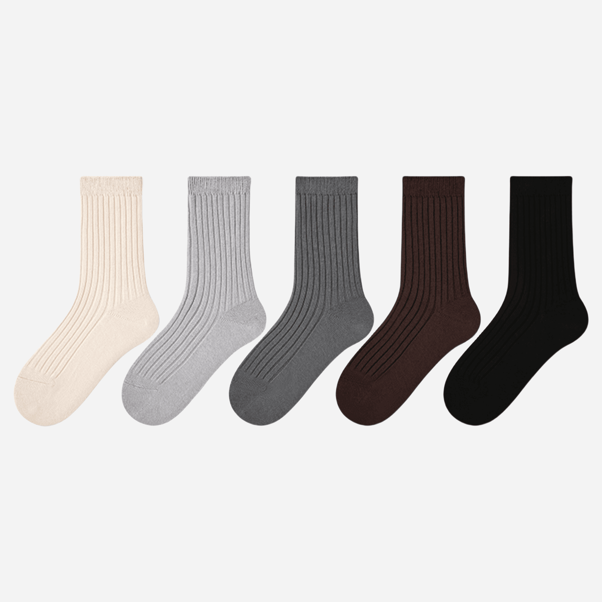 Kid's Classic Solid Color Ribbed Socks A - 5 Pairs - Weavasocks
