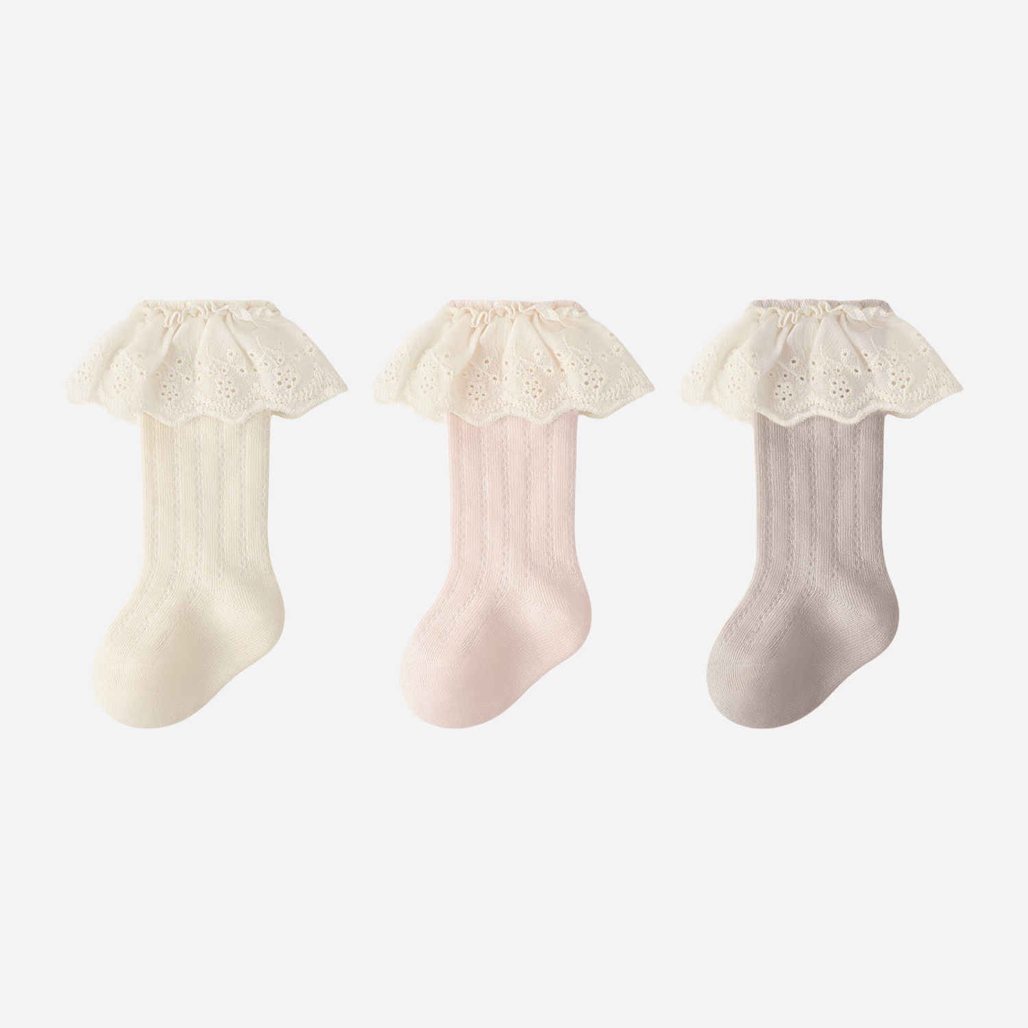 Babies Victorian Lace Knee Highs-3 Pack - Weavasocks