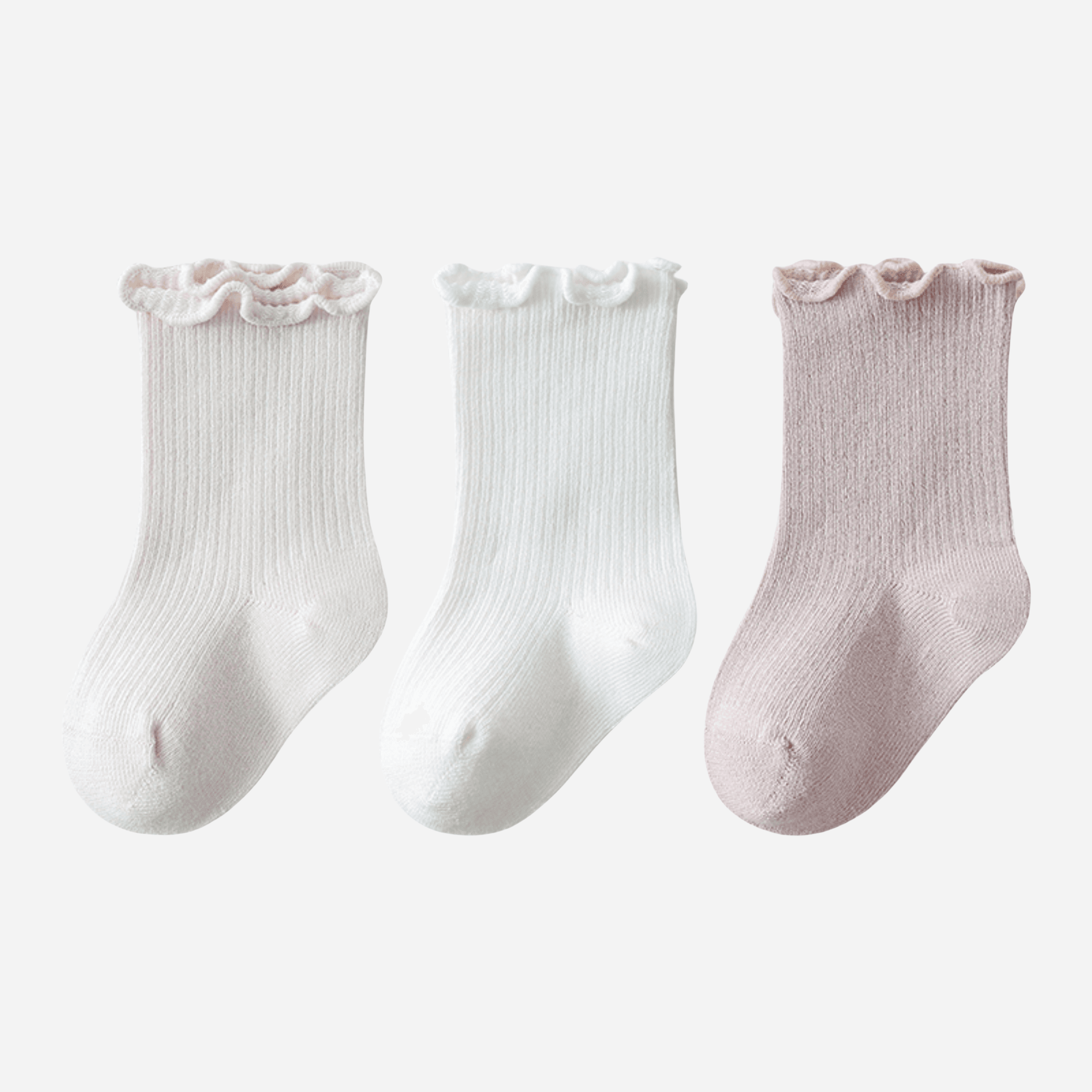 Babies The Ruffle Cuff Basics-3 pack - Weavasocks
