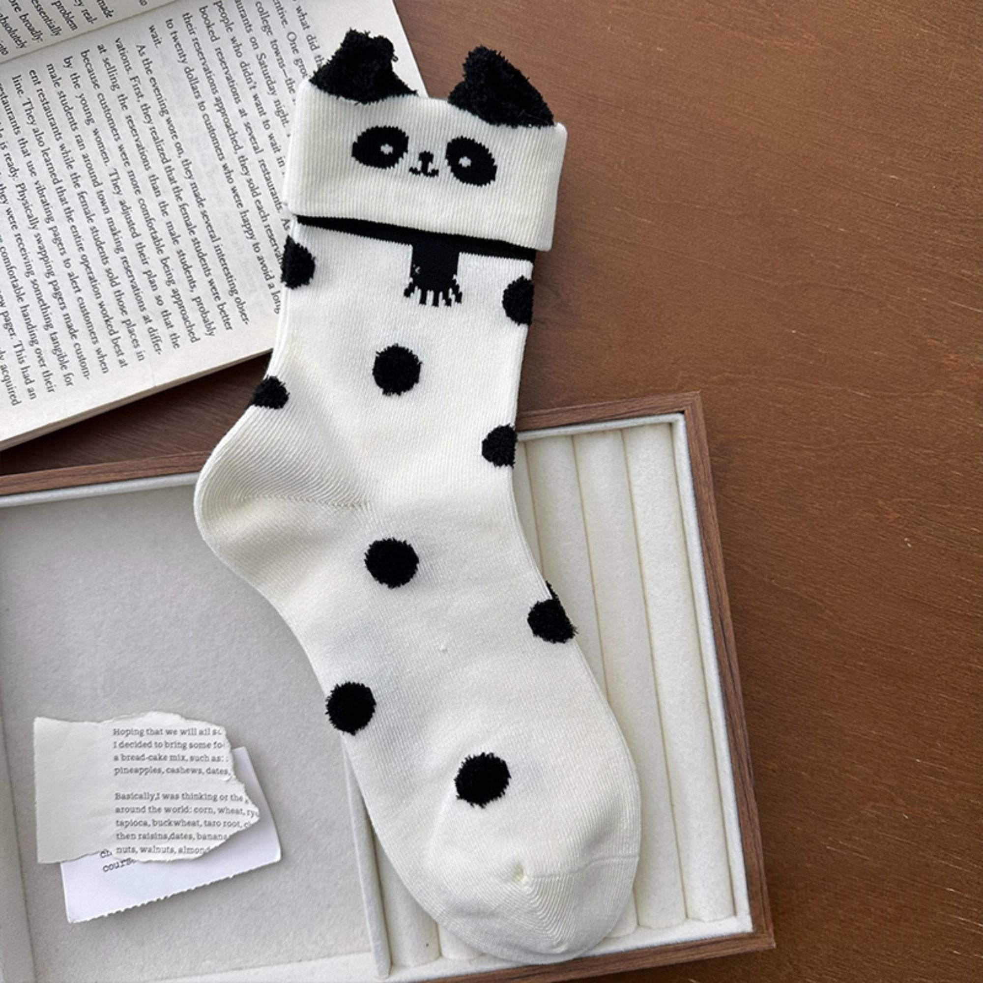 Women's Novelty Fuzzy Ear Crew Socks - Single Pair