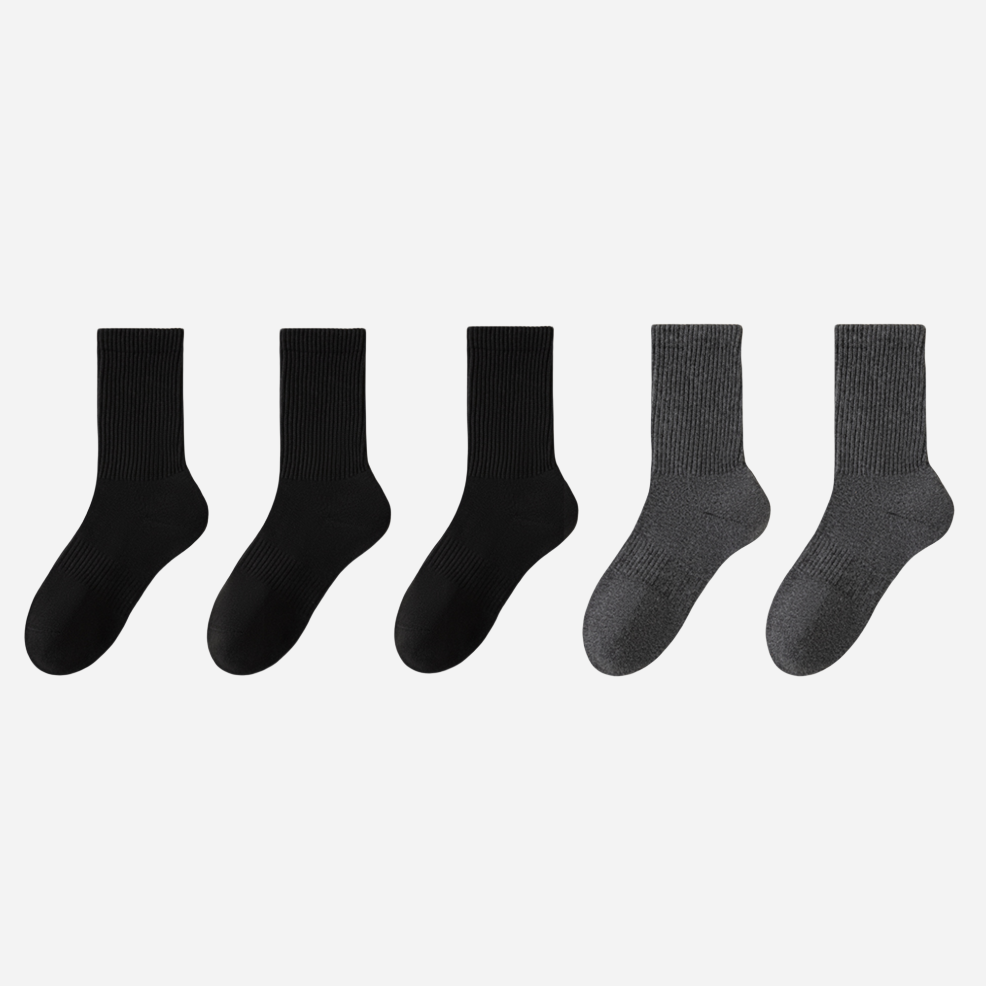 Women's Plush Terry Crew Socks-5 Pack
