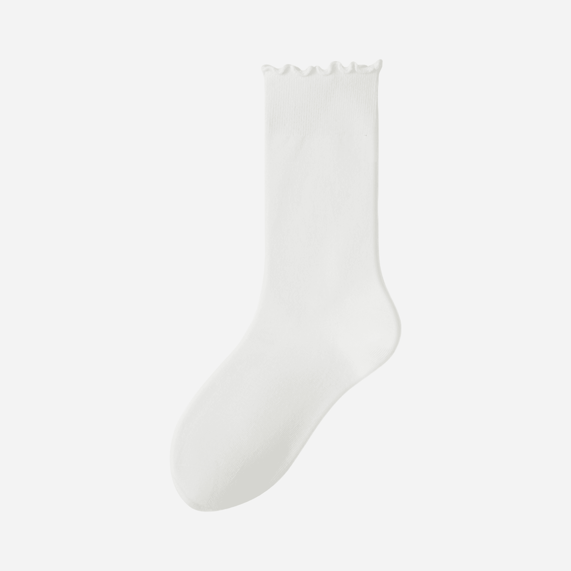 Women's Ruffle Cuff Cotton Crew Socks - Single Pair