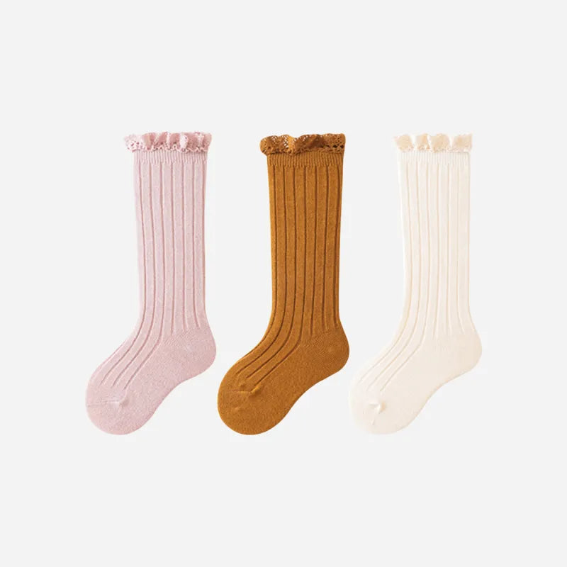 Babies The Lace Trim Knee-Highs-3 Pairs