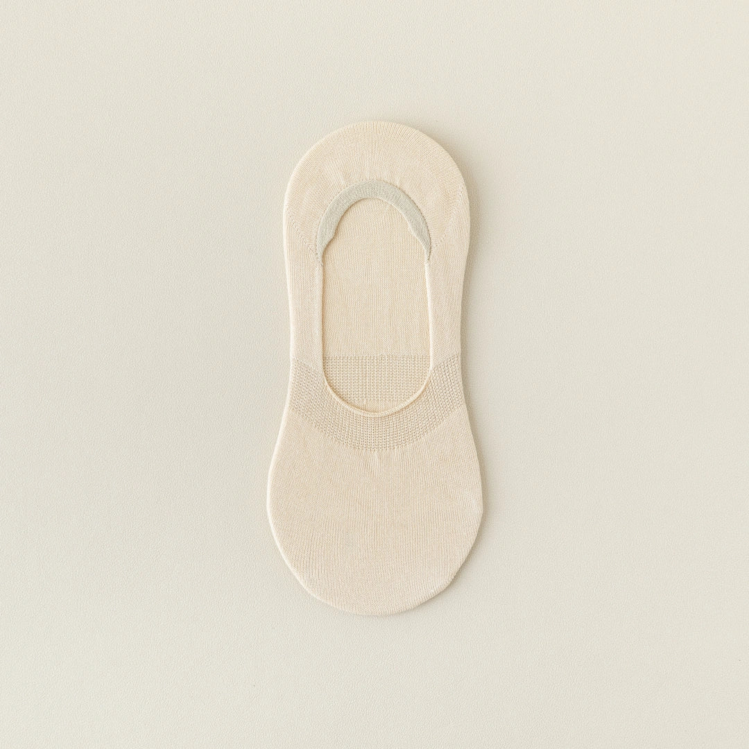 Women's Mulberry Silk & Modal Ultra-Thin No-Show Socks - product photo showing modal and mulberry silk comfort