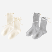 Kid's Ribbon Tie Ruffle Socks - 2 Pairs - Weavasocks