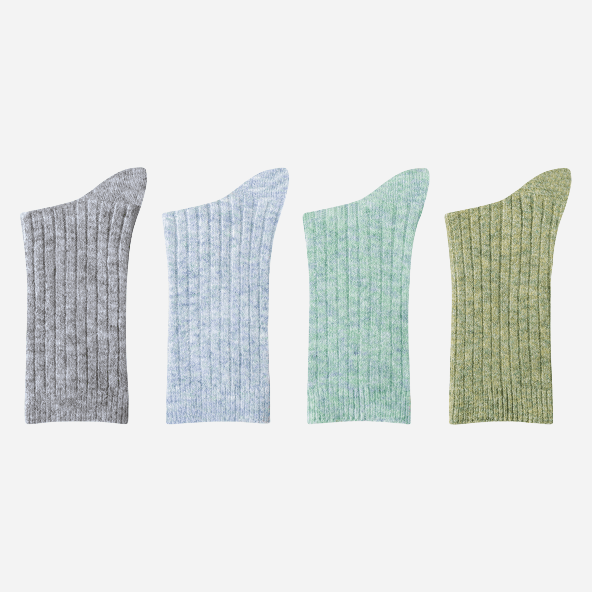 Women's Cozy Heathered Ribbed Crew Socks - 4 Pairs