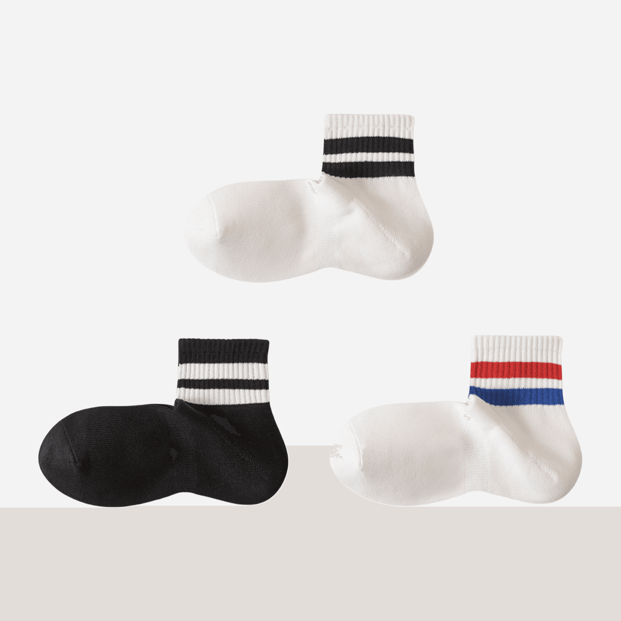 Men's Retro Stripe Ankle Socks-5 Pack