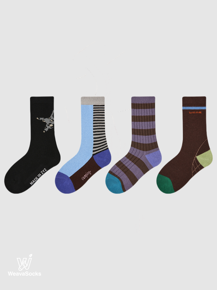 Kids' Compass Star Ribbed Sock-4 Pack