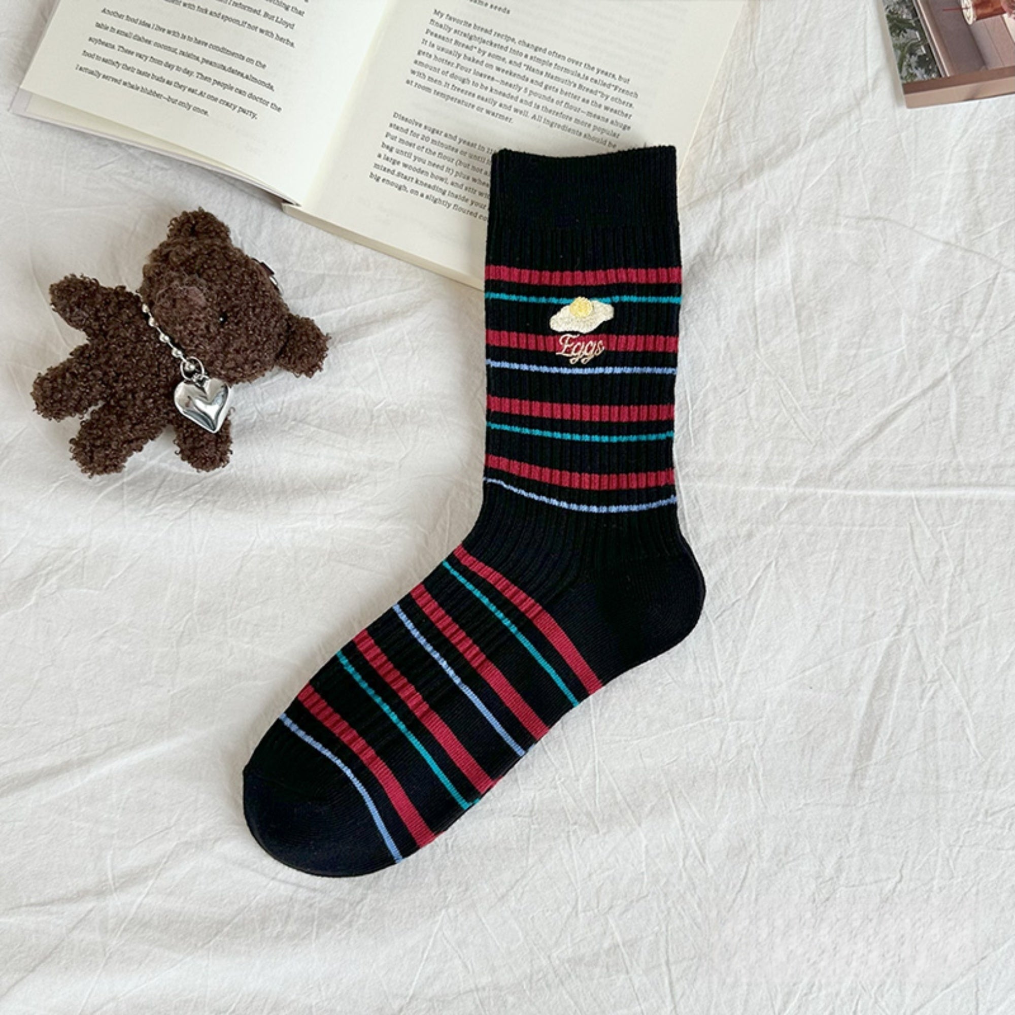 Women's Novelty Foodie Embroidered Socks - Single Pair