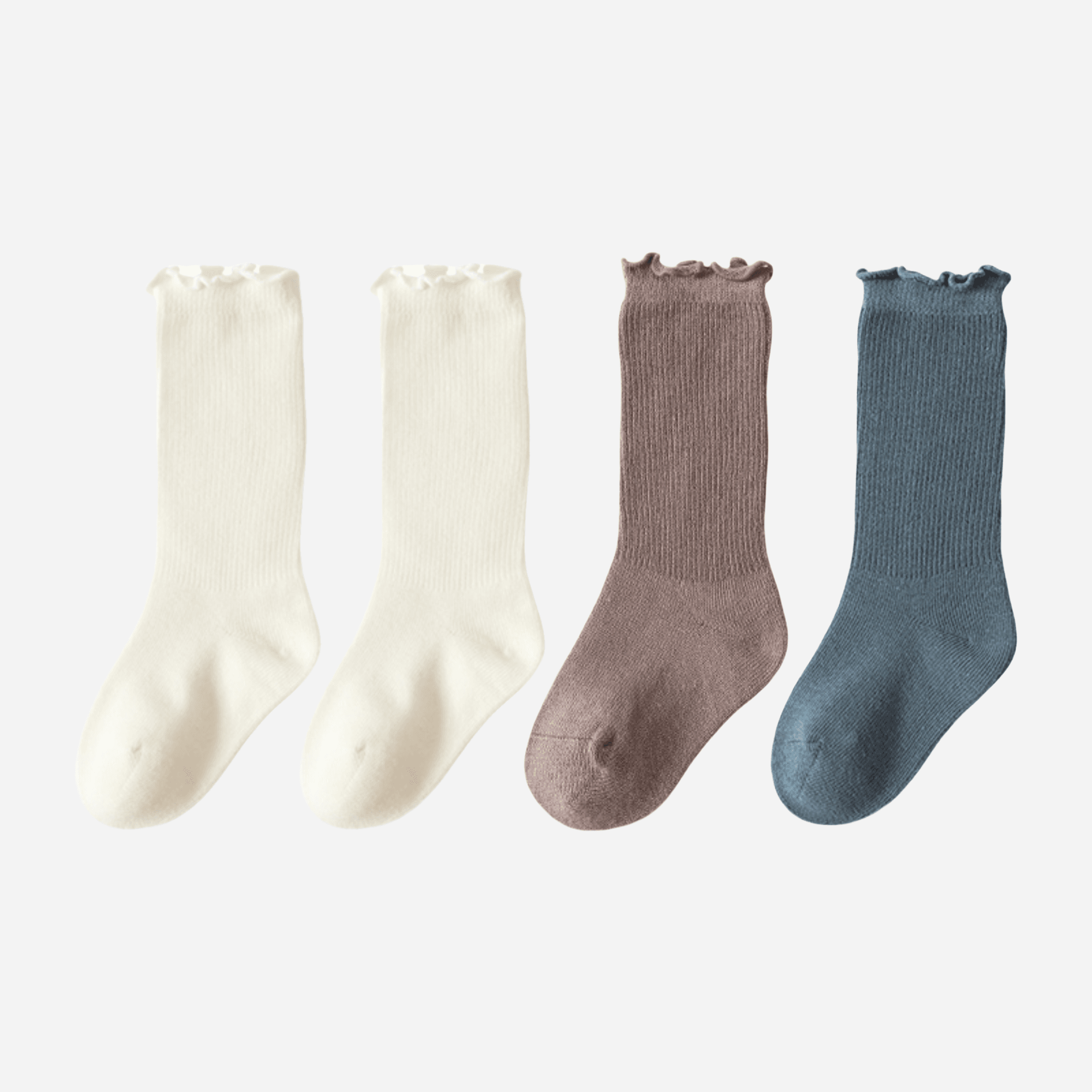 Babies The Ruffle Trim Ribbed Socks-4 pack - Weavasocks