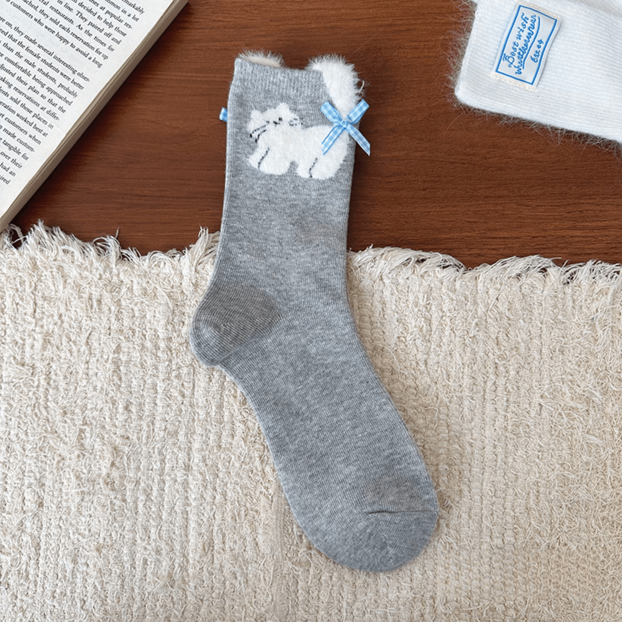 Women's Dainty Pet & Bow Crew Socks - Single Pair