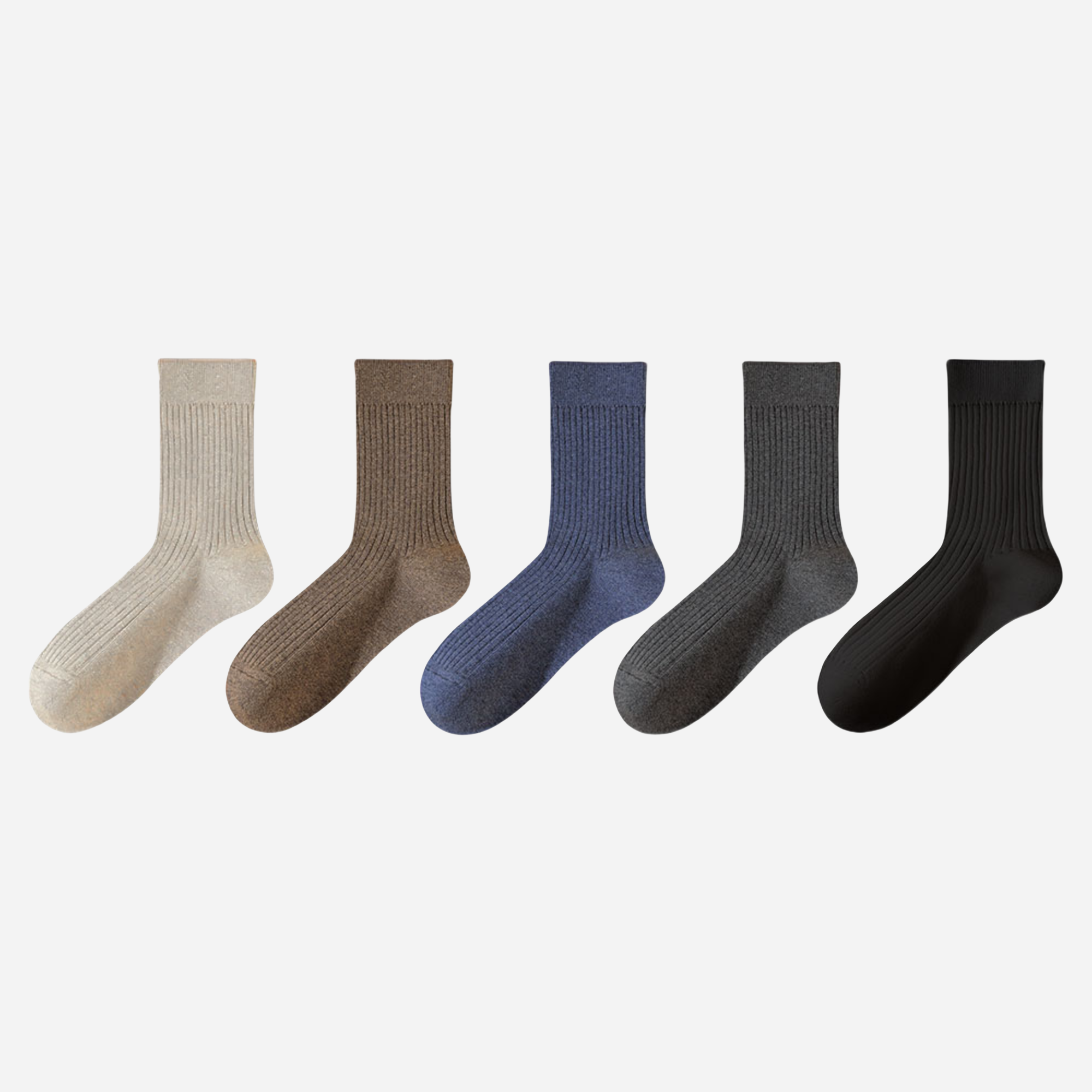 Men's All-Weather Ribbed Socks-5 Pack