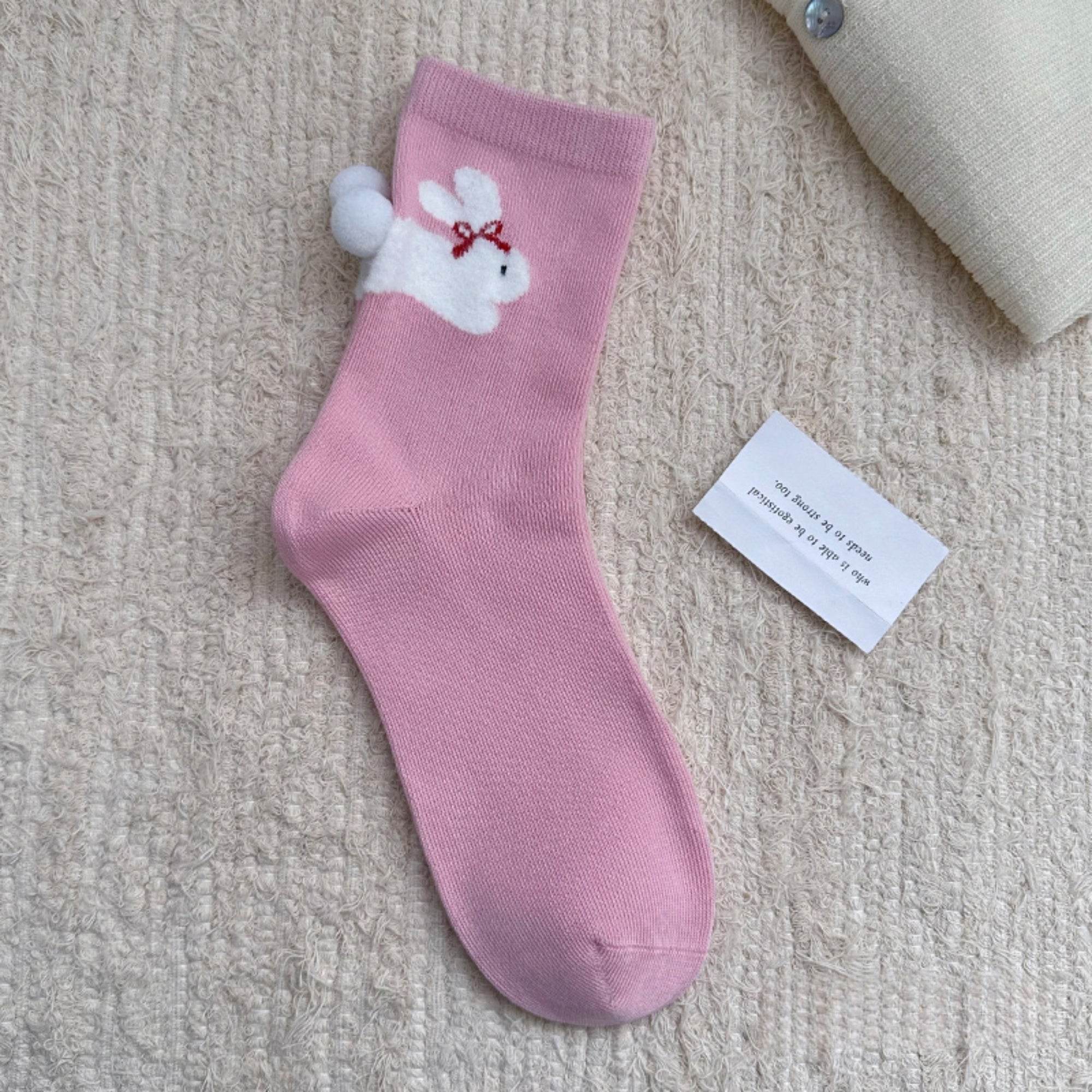 Women's Cute 3D Pom Pom Pet Socks - Single Pair