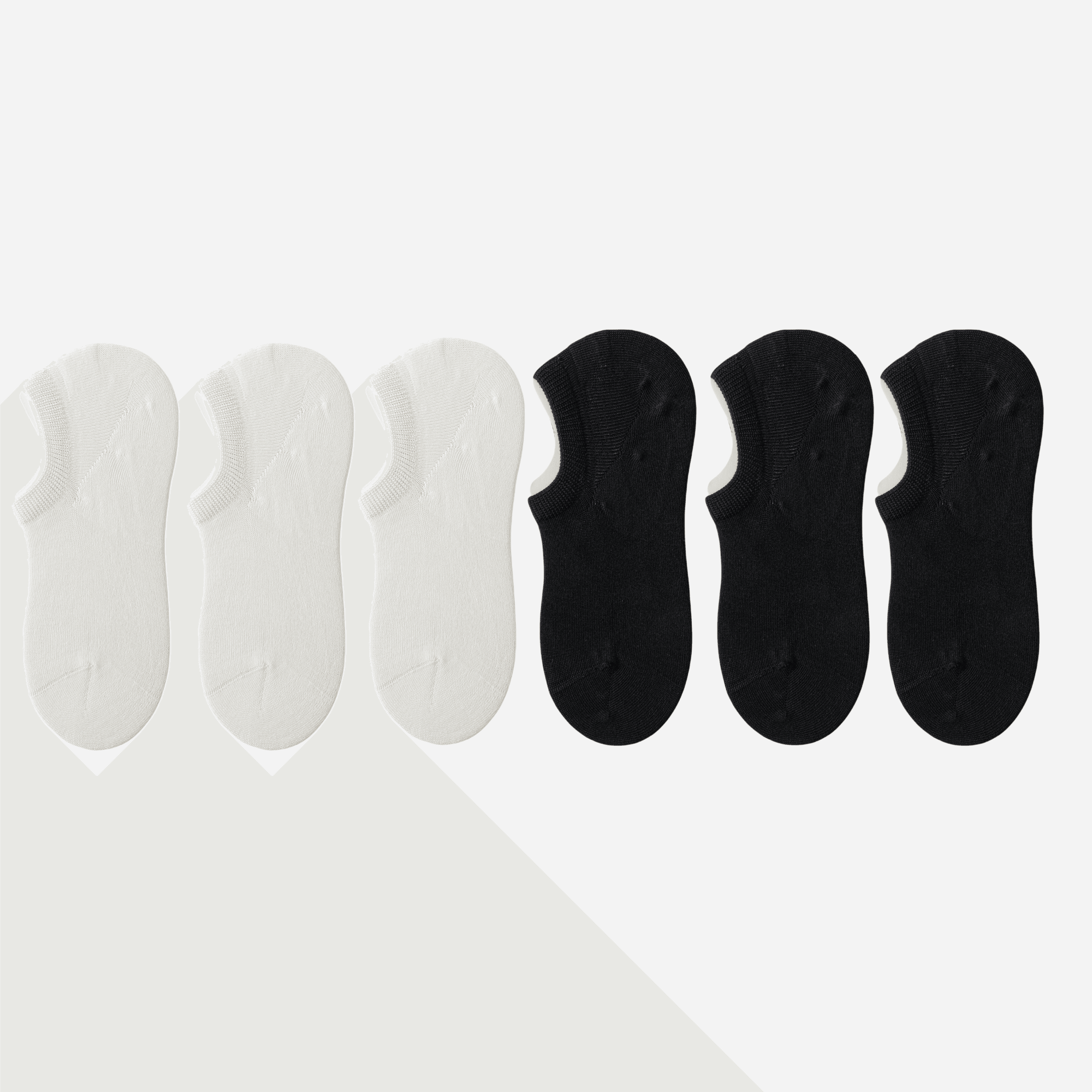 Women's Non-Slip Combed Cotton No-Show Socks - 6 Pairs