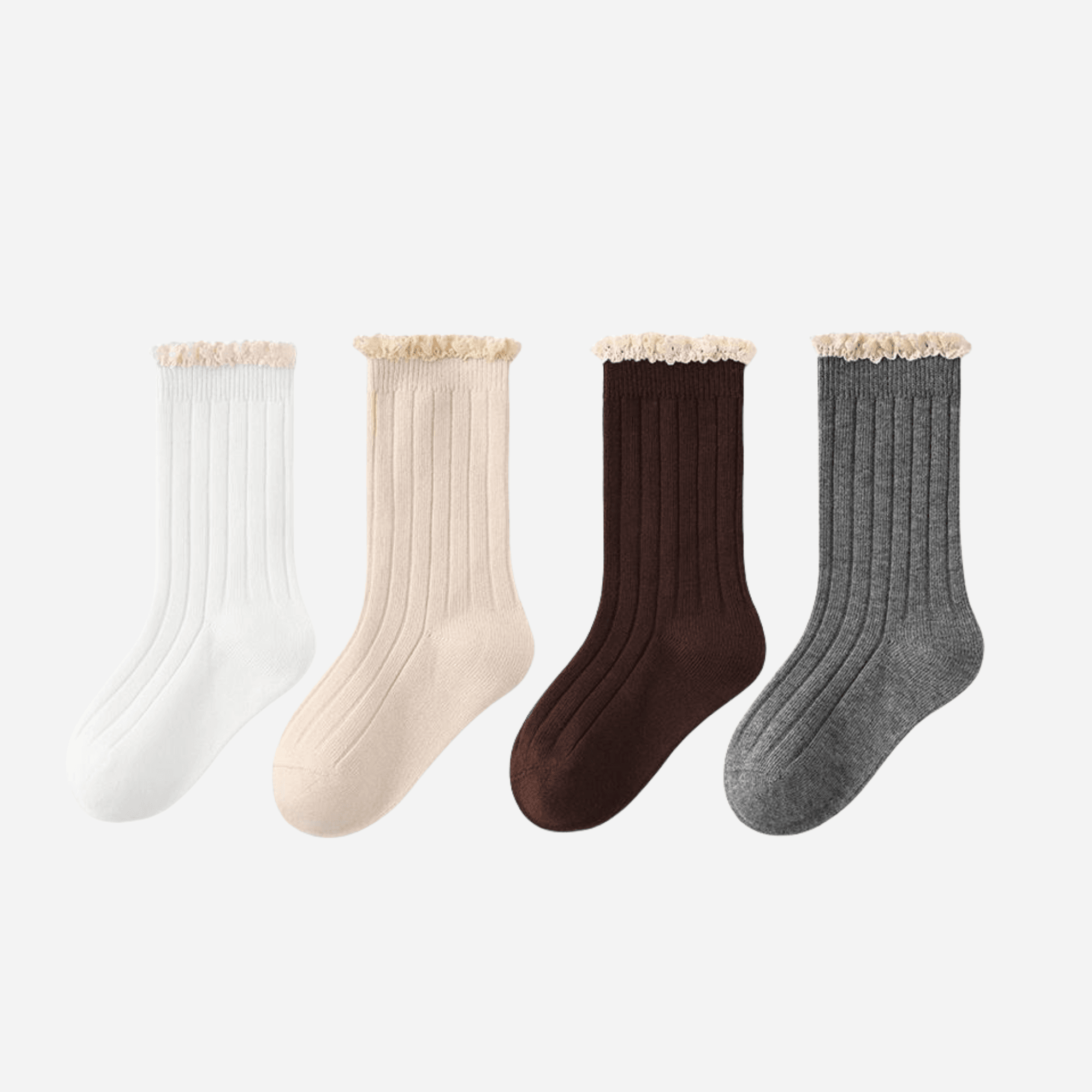Kid's The Vintage Lace Crew Socks-4 pack - Weavasocks