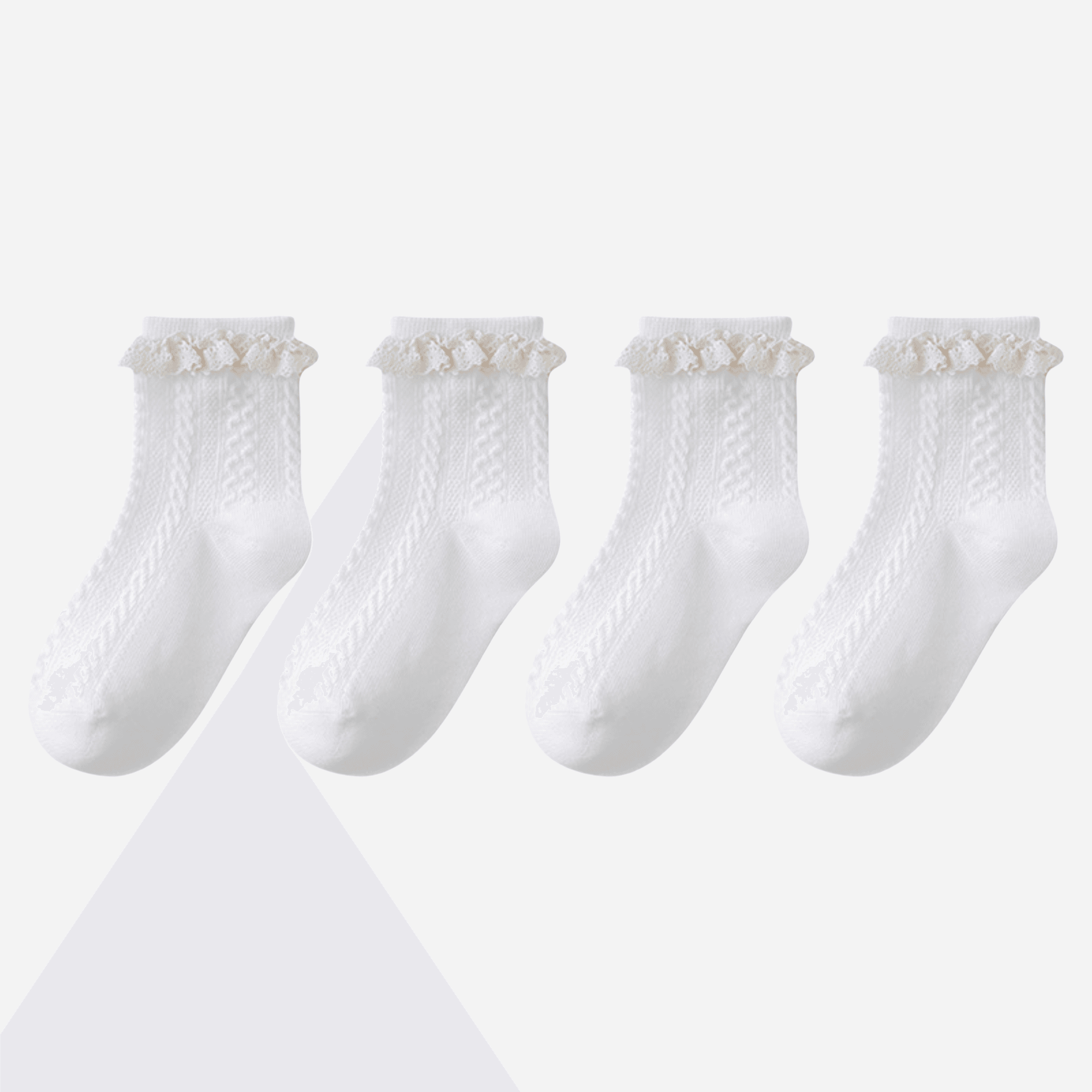 Babies The Cable-Knit Lace Socks-4 pack - Weavasocks