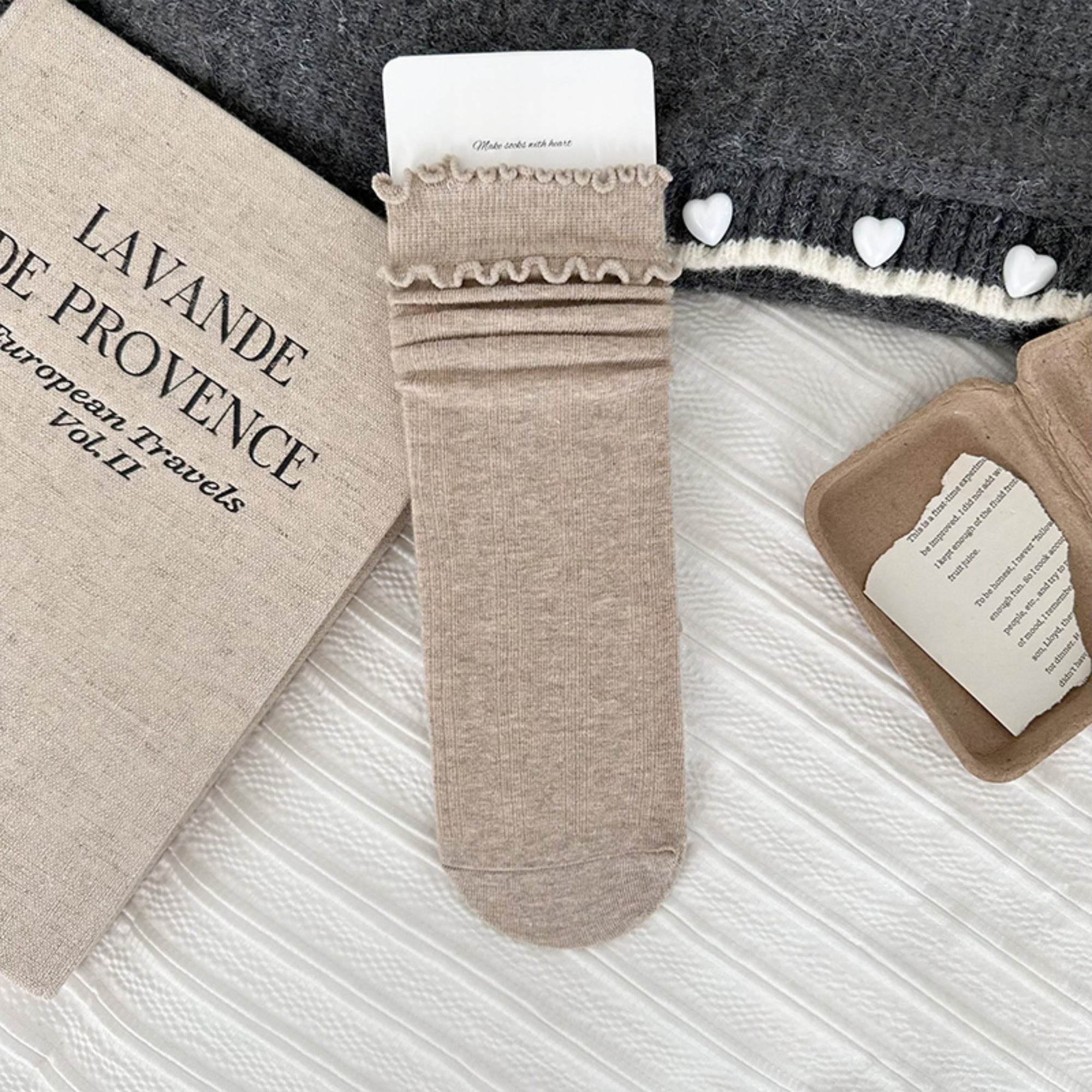 Women's Frilly Lettuce Cuff Slouch Socks - Single Pair