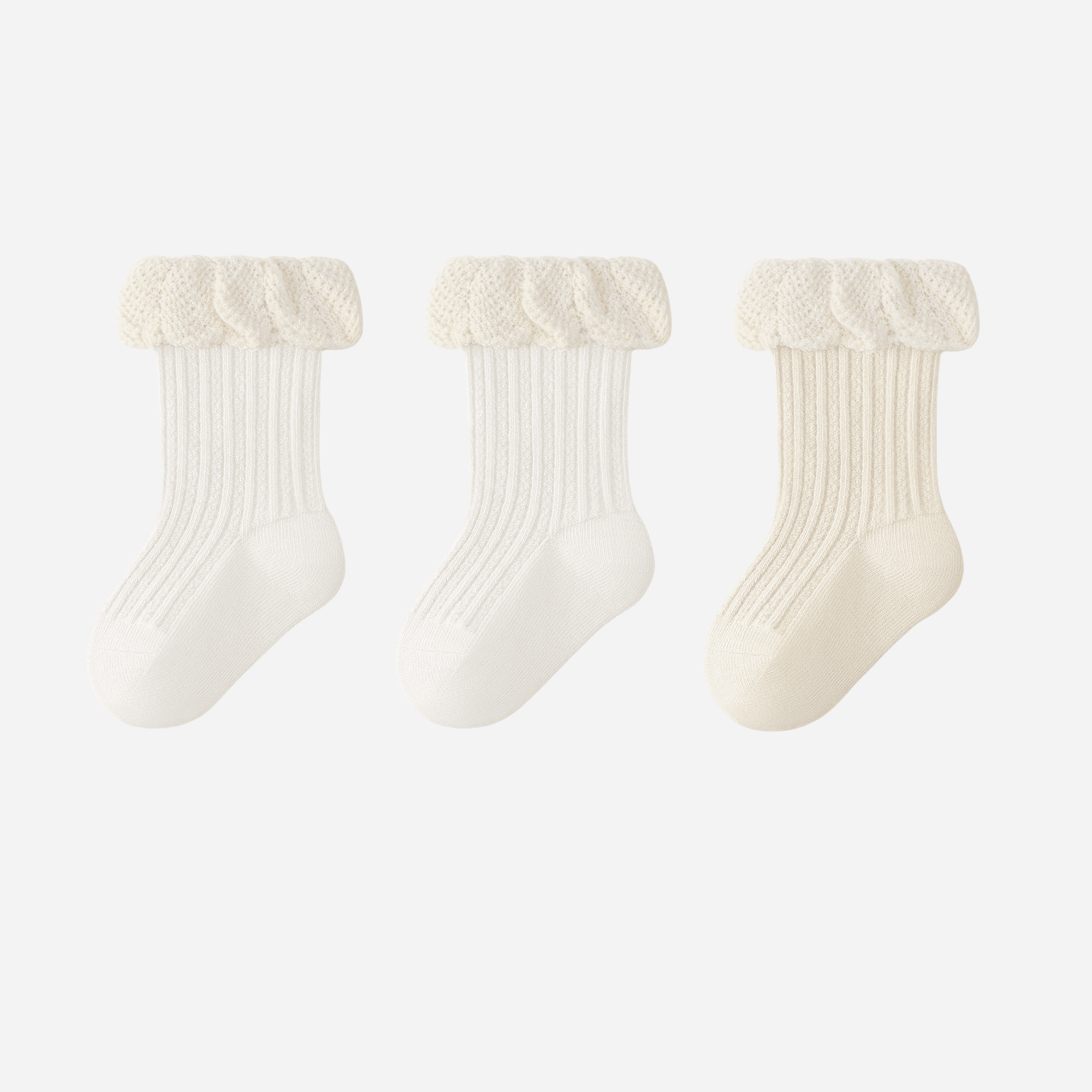 Babies Scalloped Cuff Socks-3 Pack - Weavasocks