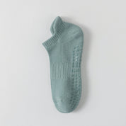 Men's 92% Cotton Non-Slip Yoga Ankle Socks - product photo showing secure grip comfort