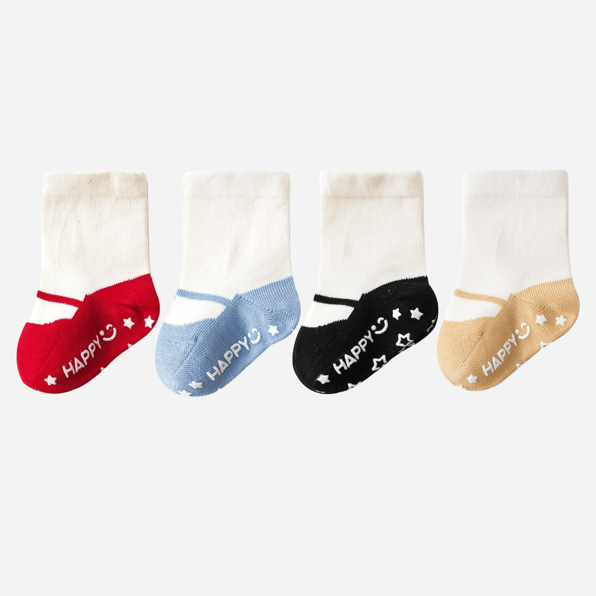 Babies Joyful Grip Socks-4 Pack - Weavasocks