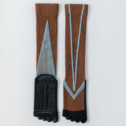 Professional Non-Slip Five-Toe Yoga Knee-High Socks - detail photo showing secure grip comfort