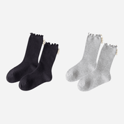 Kid's Sweet Pearl Trim Socks - 2 Pairs - Weavasocks