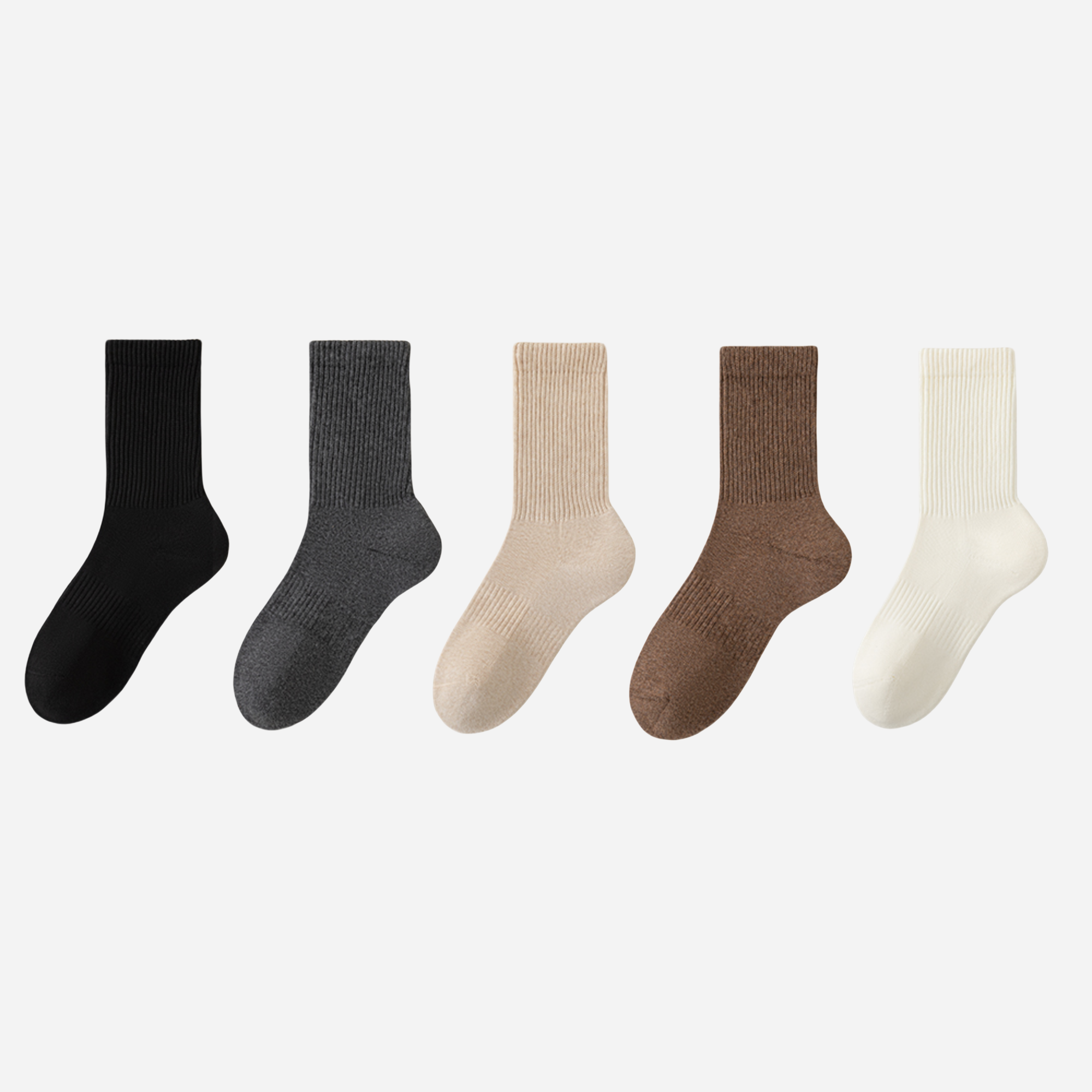 Women's Plush Terry Crew Socks-5 Pack
