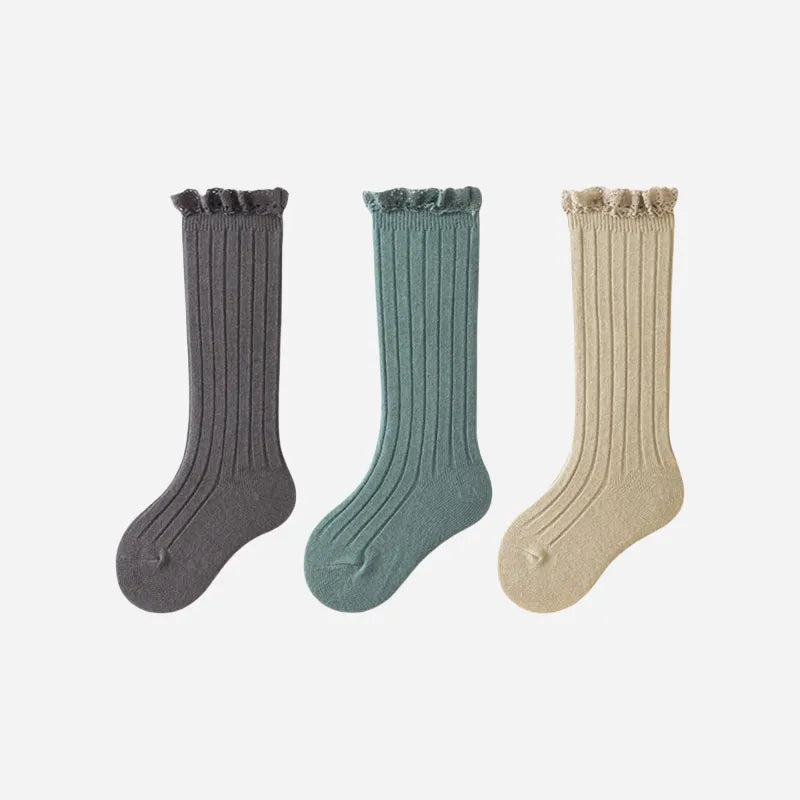 Babies The Lace Trim Knee-Highs-3 Pairs