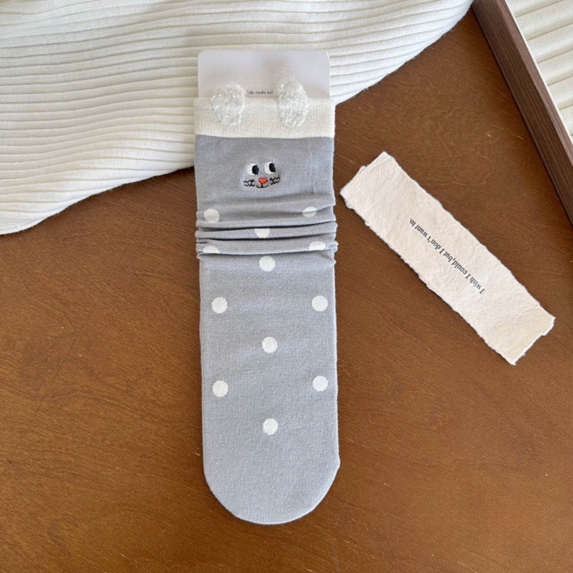 Women's Cute 3D Animal Ear Crew Socks - Single Pair