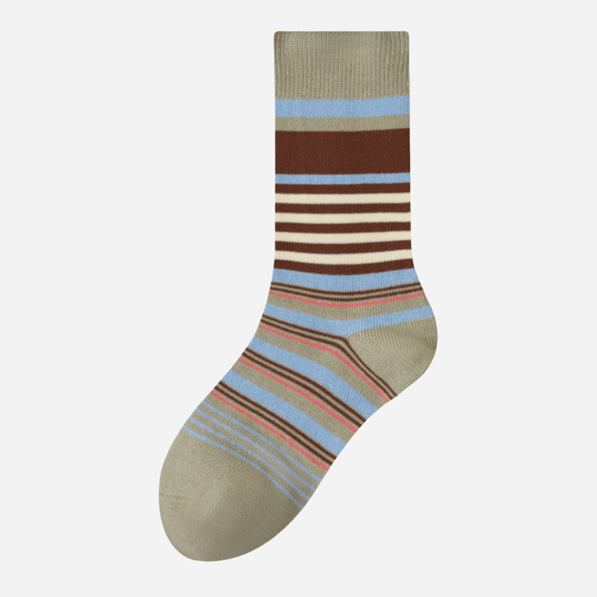 Women's Retro Multi-Stripe Crew Socks - Single Pair