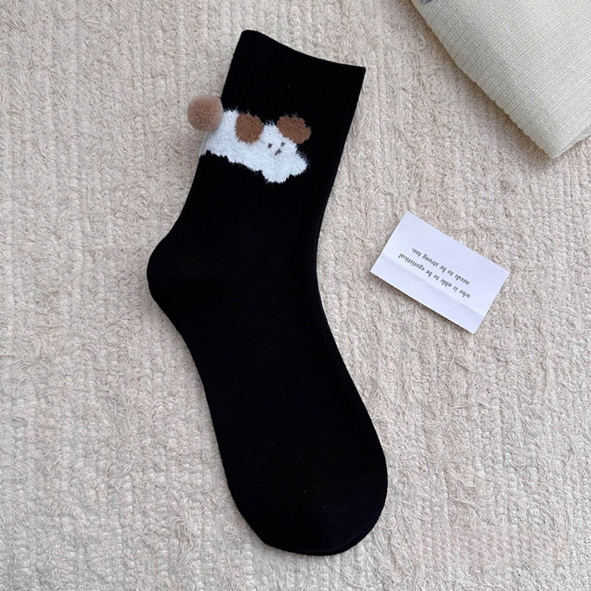 Women's Cute 3D Pom Pom Pet Socks - Single Pair