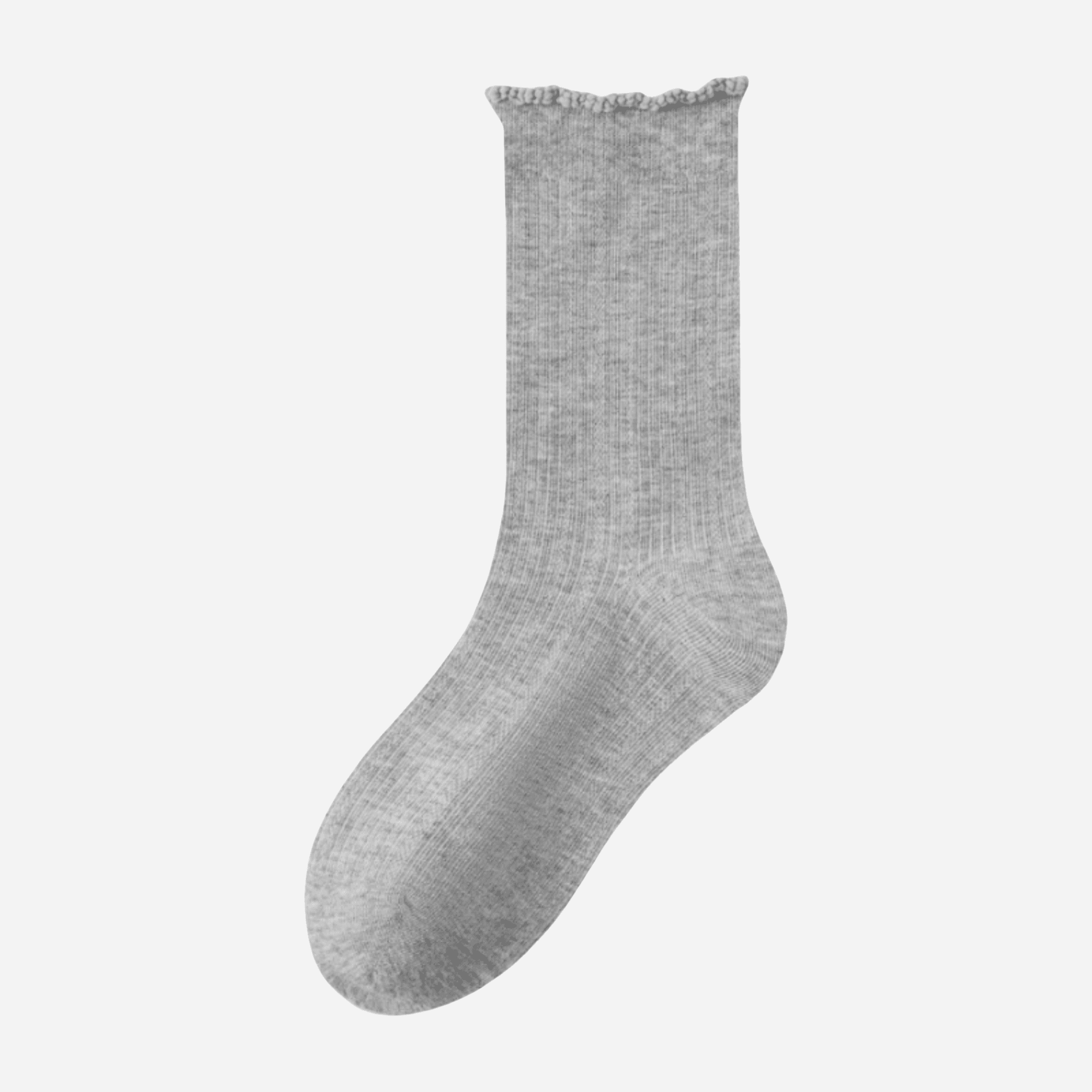 Women's Dainty Ruffle-Cuff Ribbed Socks - Single Pair