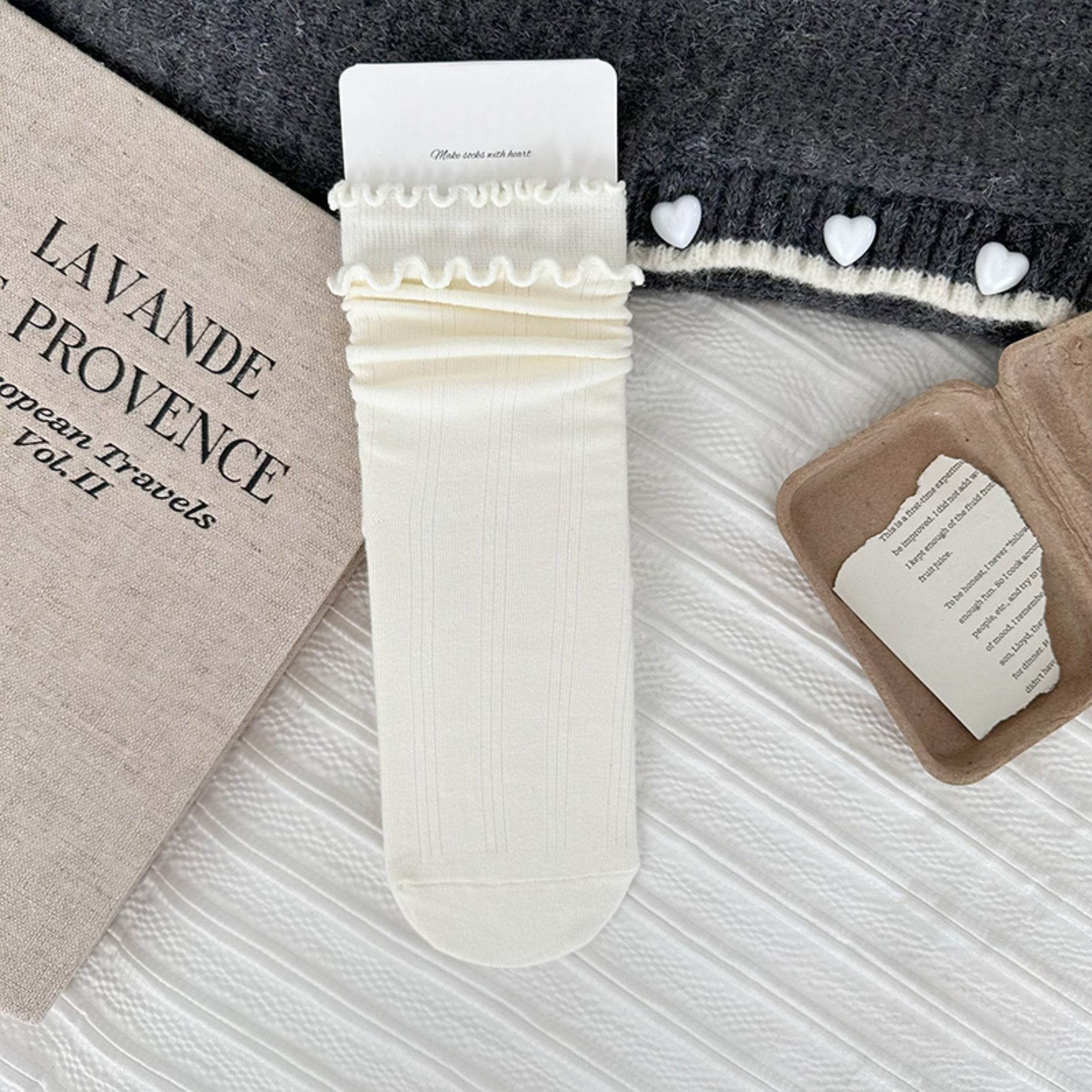 Women's Frilly Lettuce Cuff Slouch Socks - Single Pair