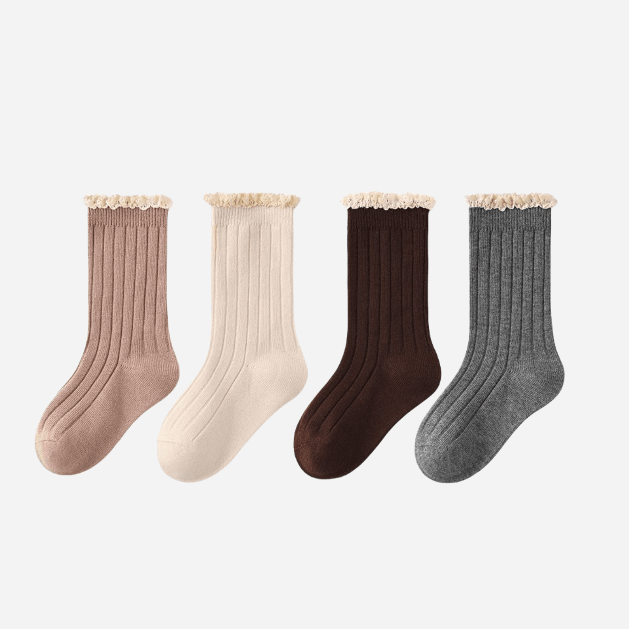Kid's The Vintage Lace Crew Socks-4 pack - Weavasocks