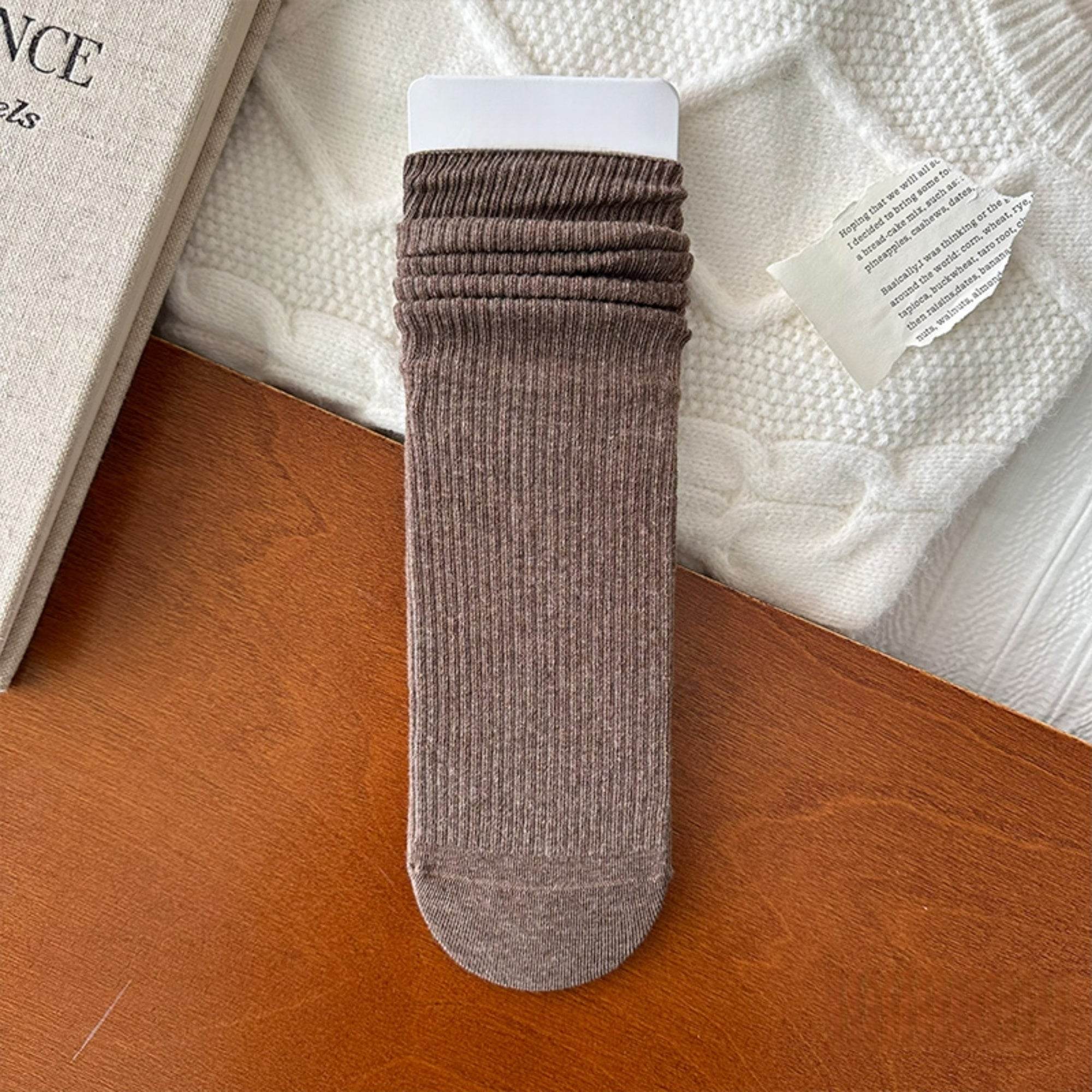 Women's Minimalist Ribbed Crew Socks - Single Pair