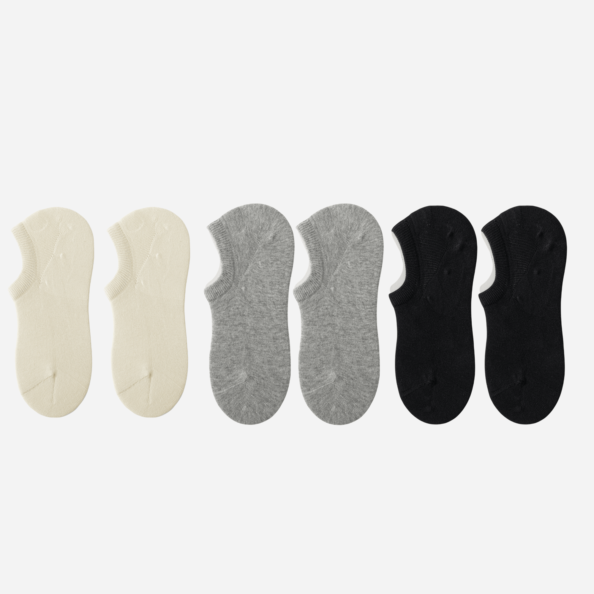 Women's Non-Slip Combed Cotton No-Show Socks - 6 Pairs