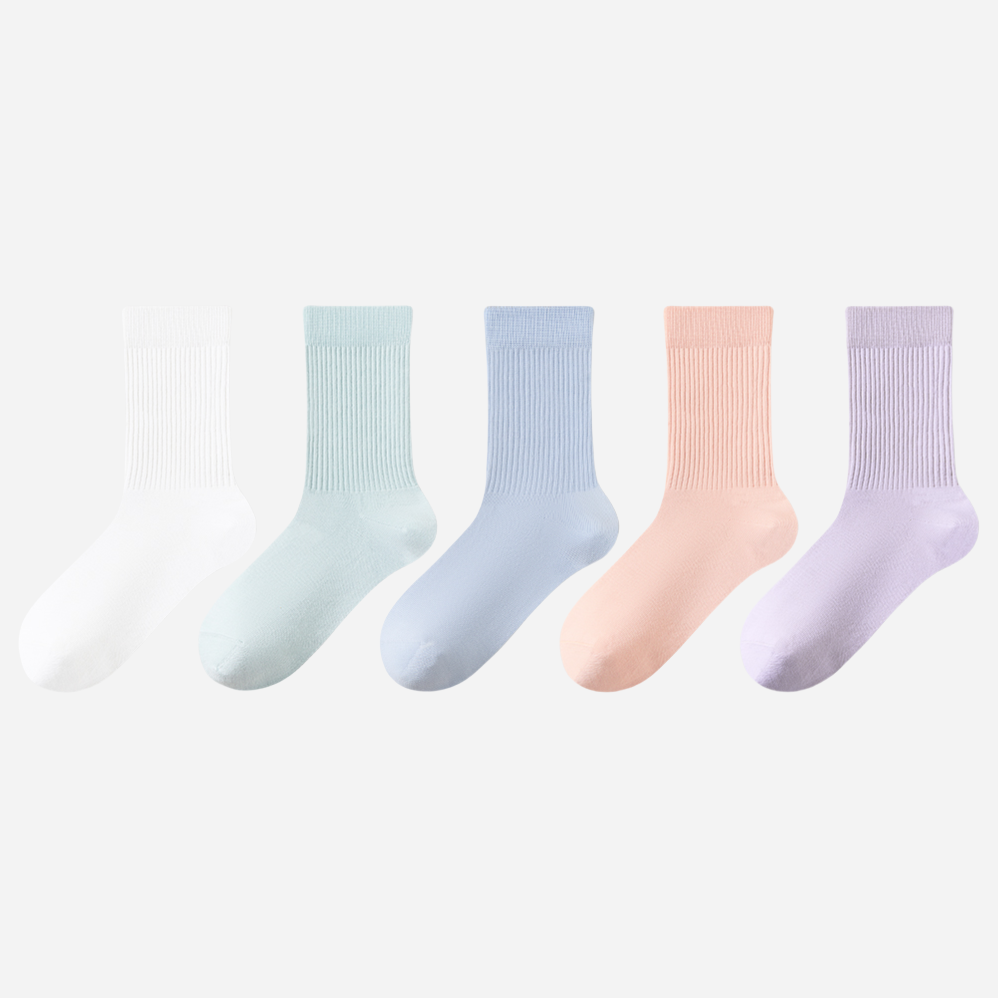 Women's Fresh Rib Crew Socks-5 Pack