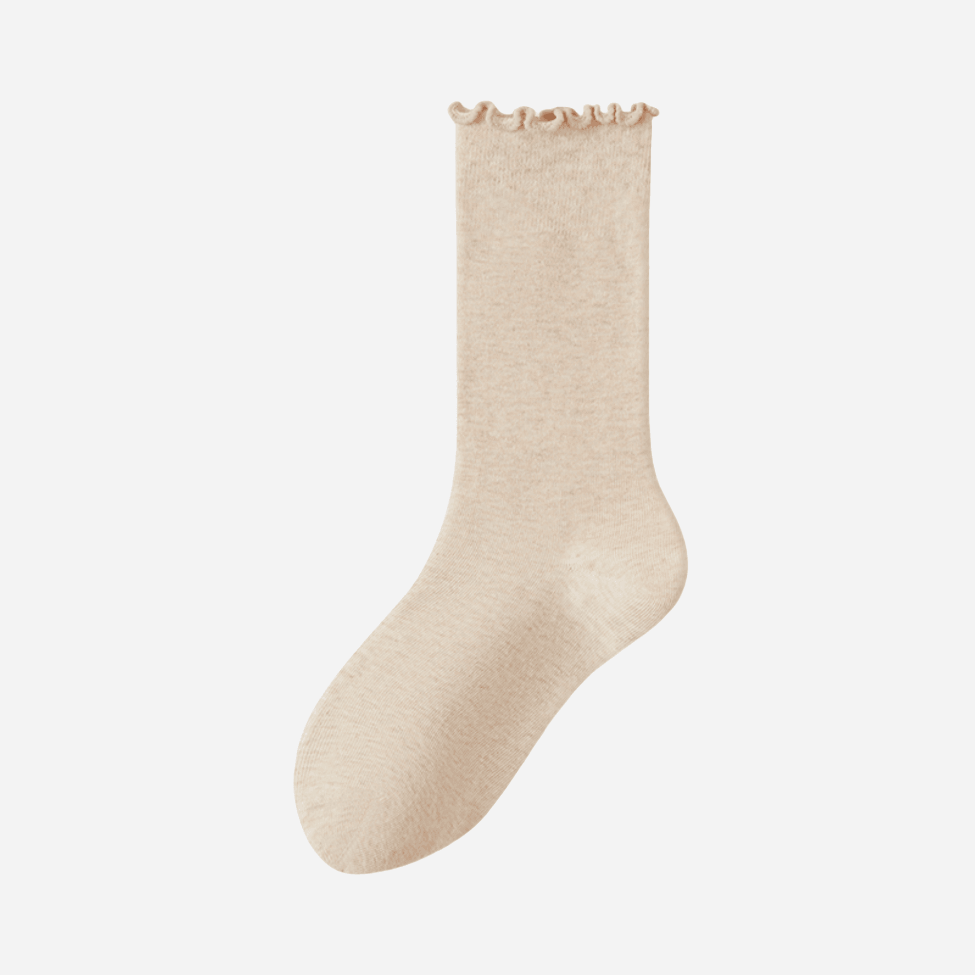 Women's Ruffle Cuff Cotton Crew Socks - Single Pair