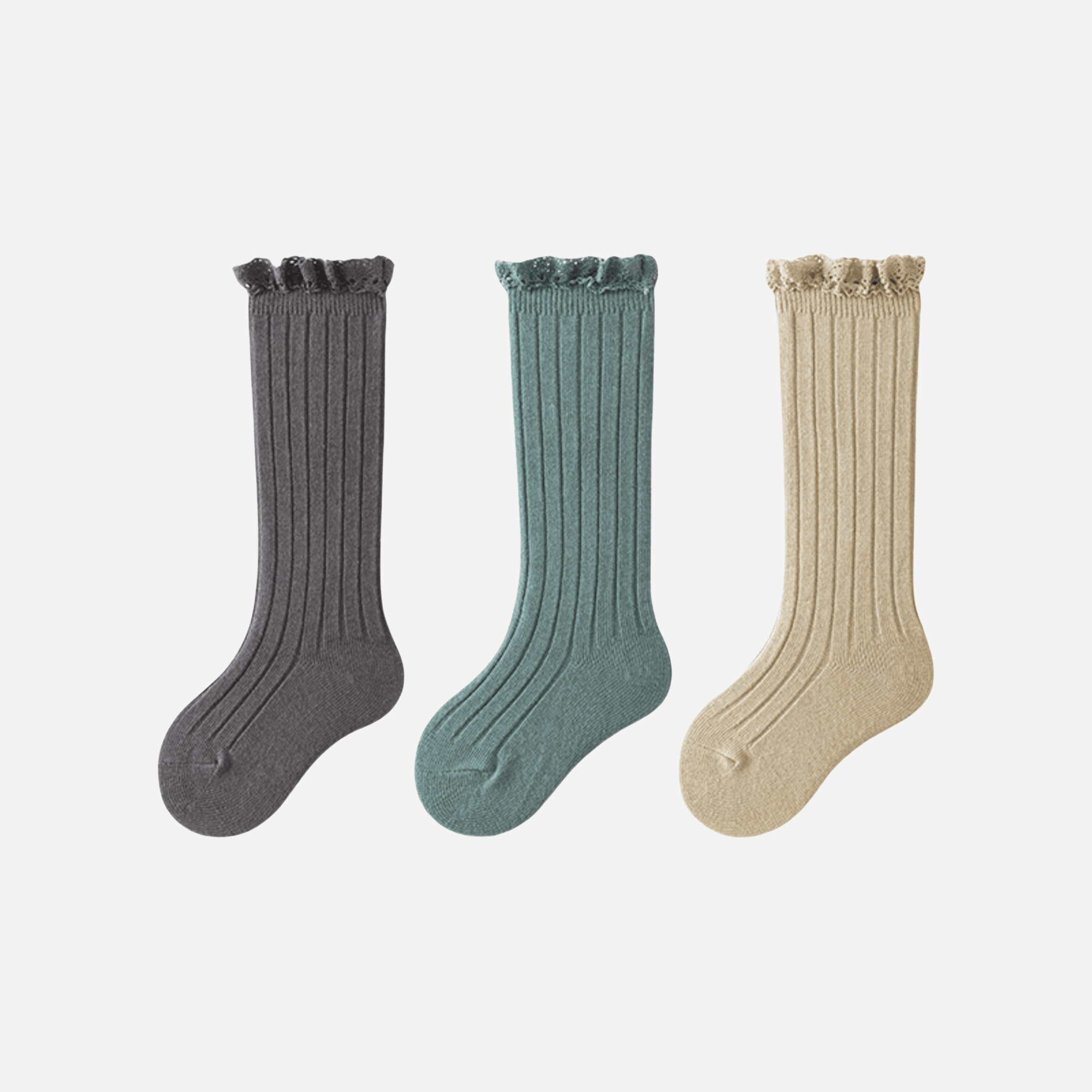 Babies The Lace Trim Knee-Highs-3 pack - Weavasocks