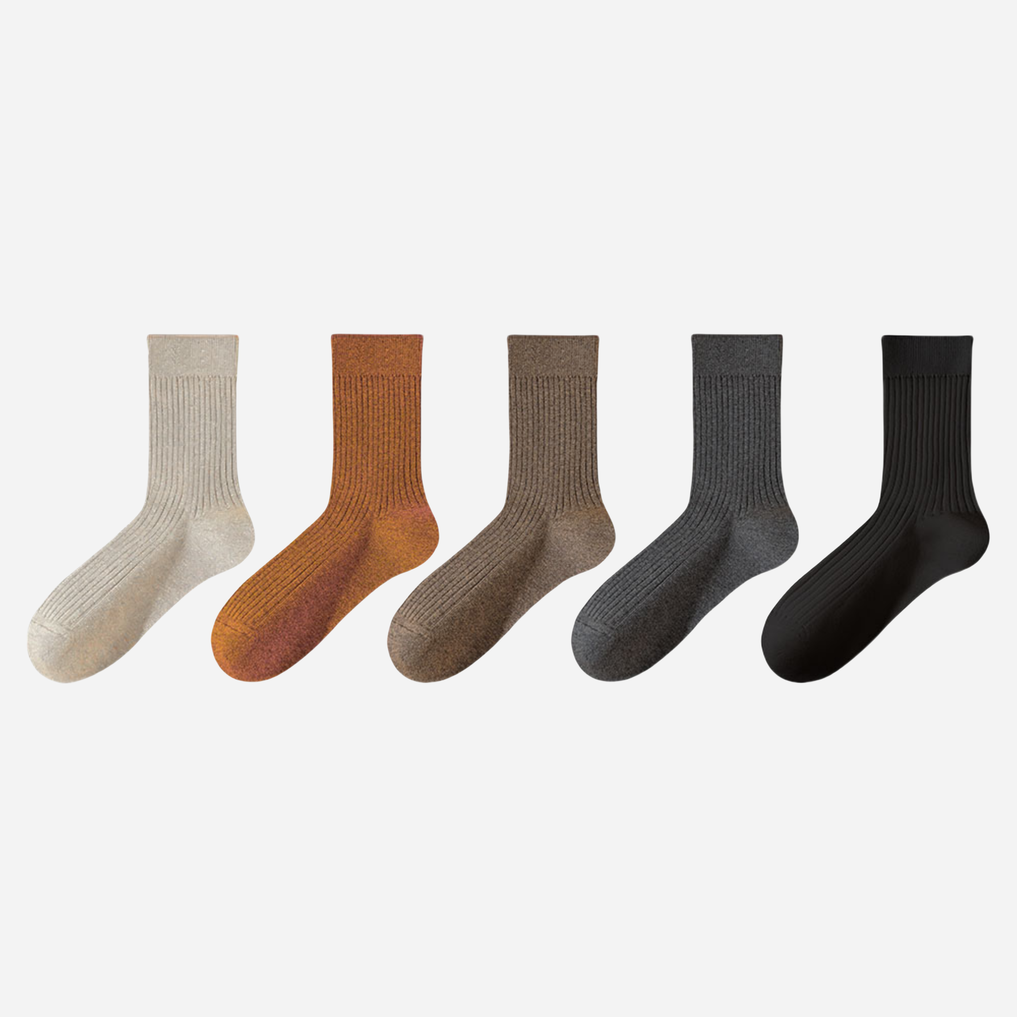 Men's All-Weather Ribbed Socks-5 Pack