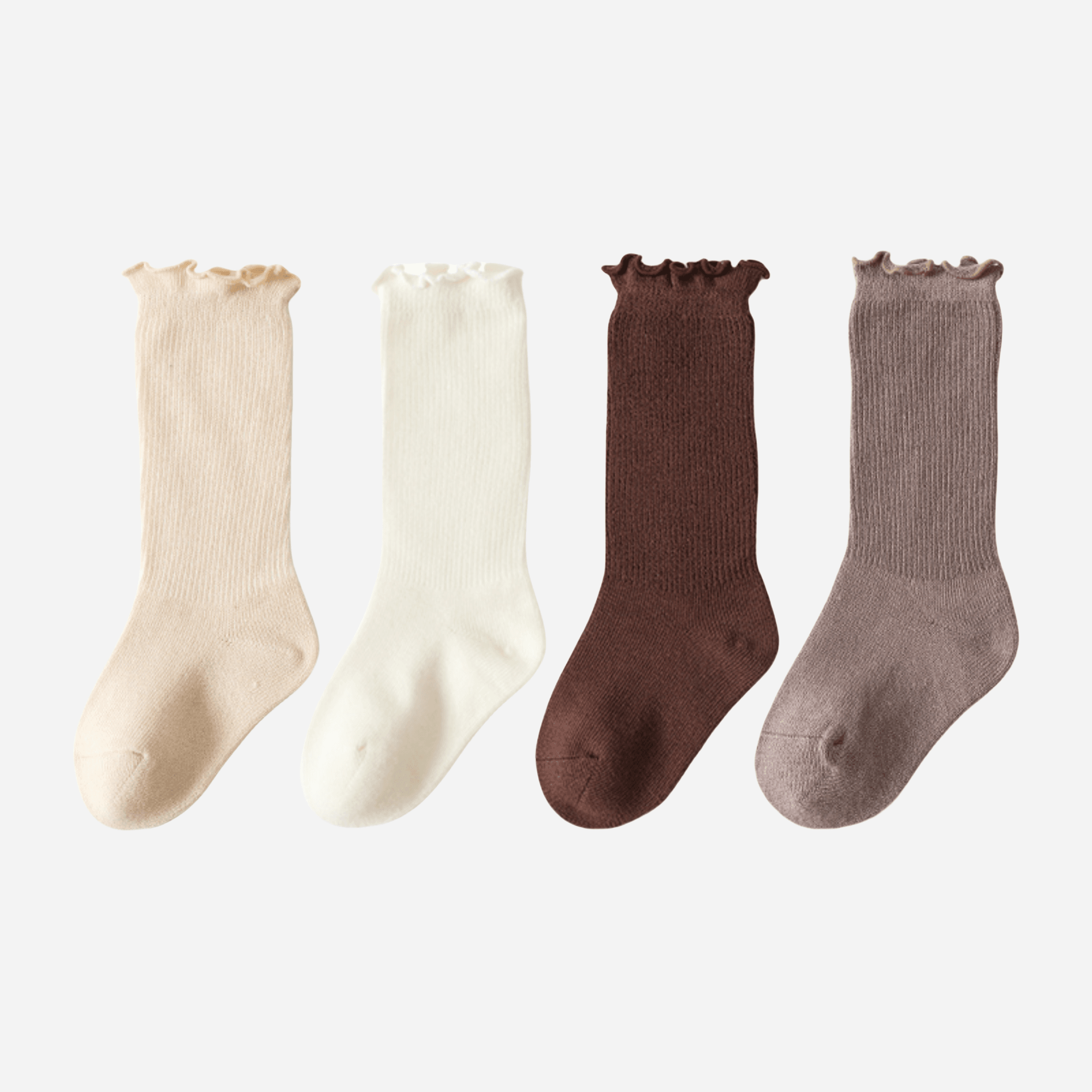 Babies The Ruffle Trim Ribbed Socks-4 pack - Weavasocks