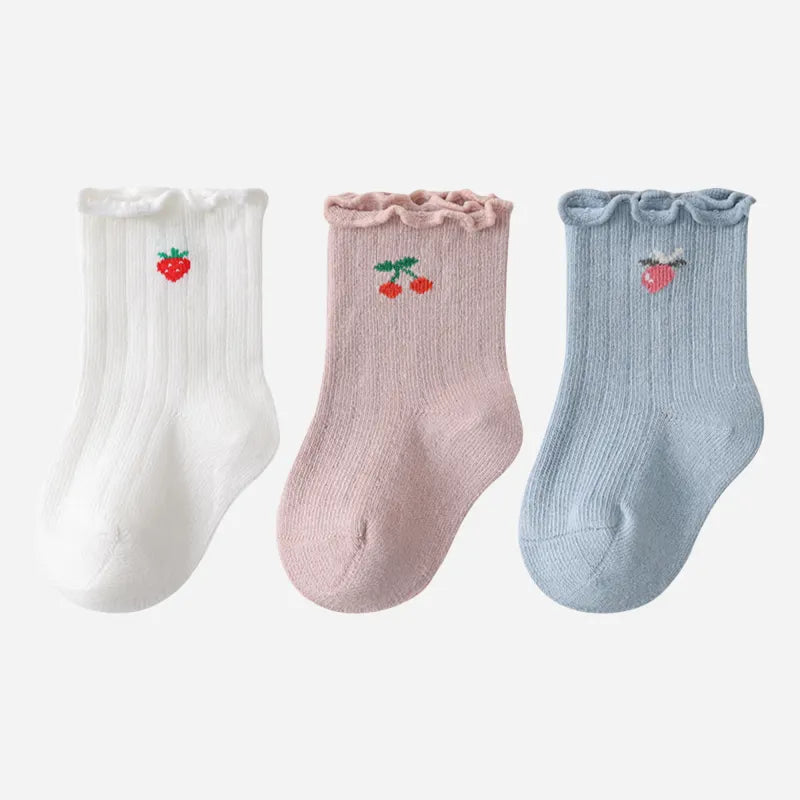 Babies Berry Cute Crew Socks-3 Pairs