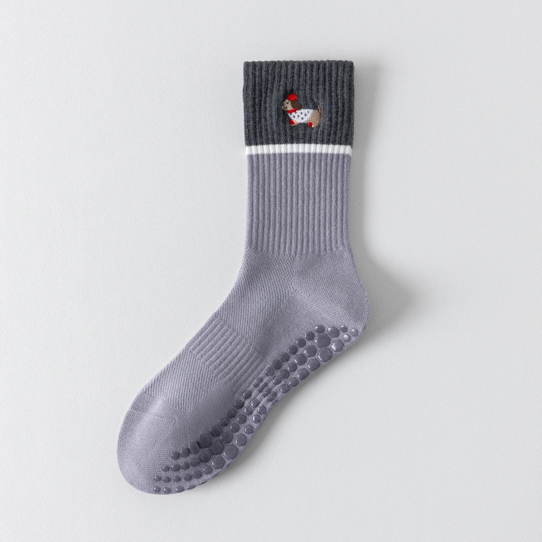 Women's 92% Cotton Yoga Mesh Crew Socks