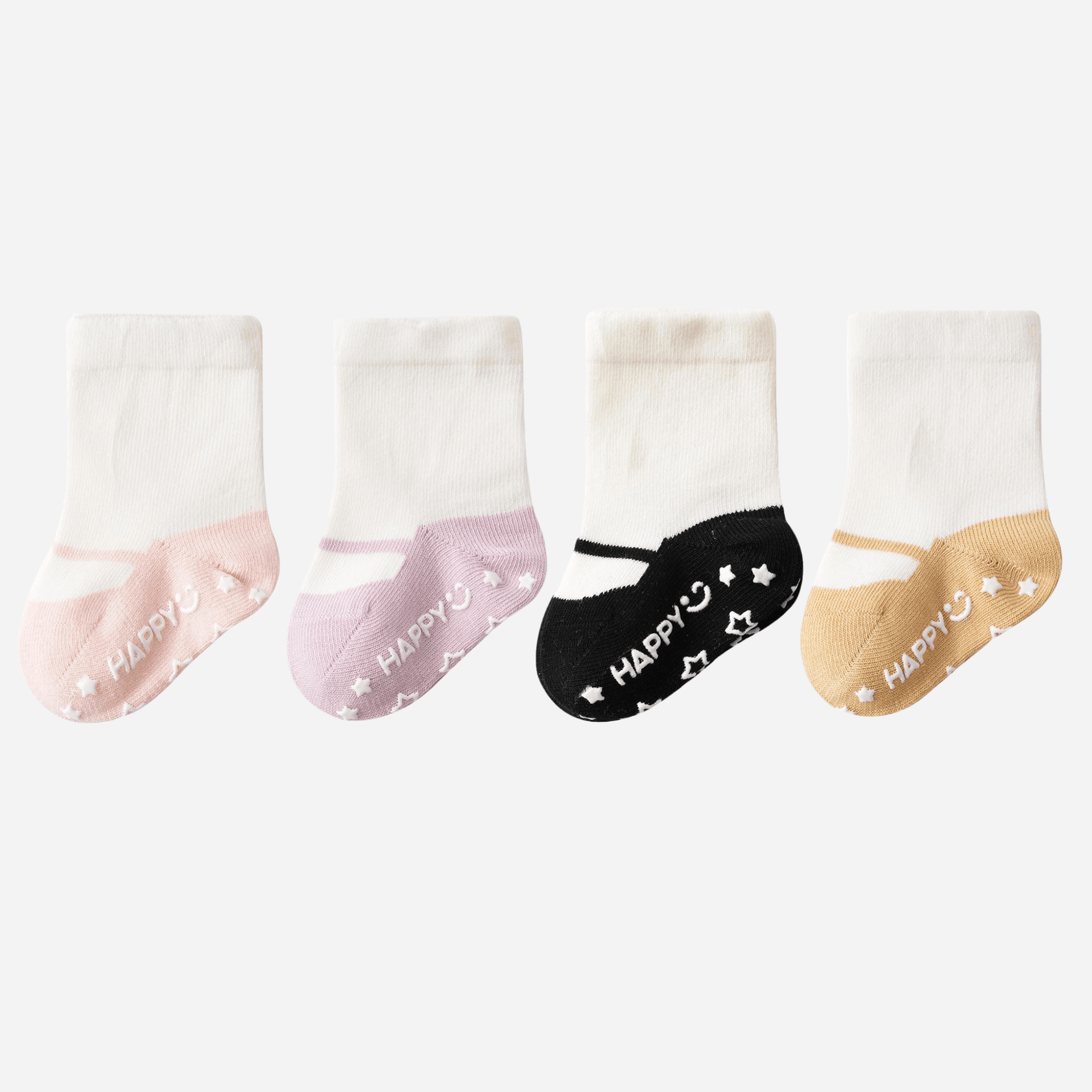 Babies Joyful Grip Socks-4 Pack - Weavasocks