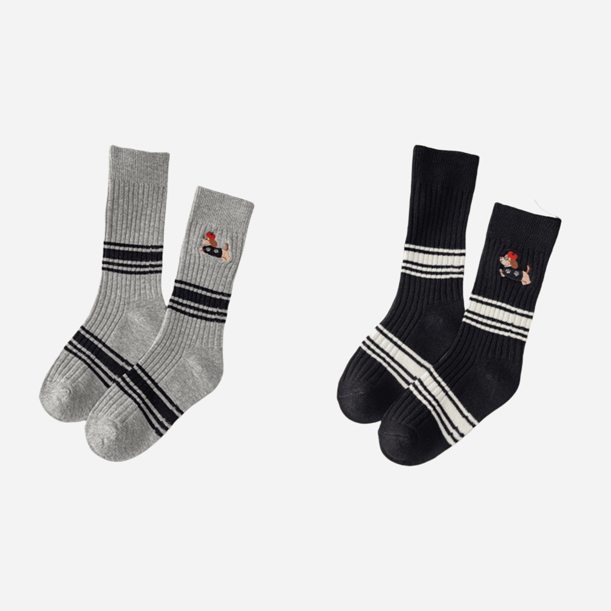 Kid's Preppy Pup Crew Socks - 2 Pairs - Weavasocks