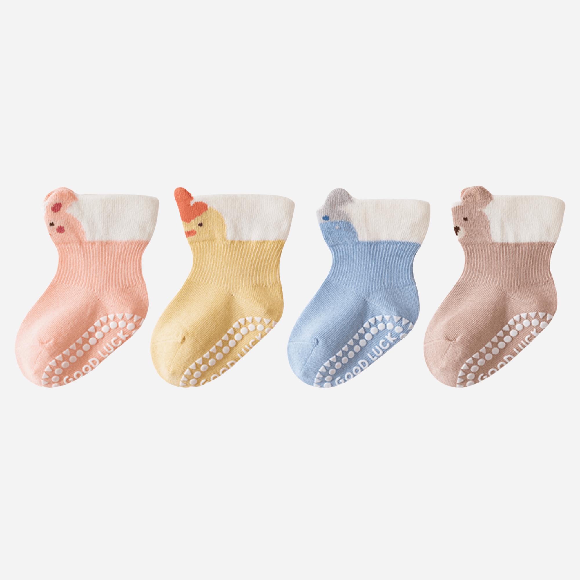 Babies' Pop-Out Pattern Grip Socks-4 Pack - Weavasocks