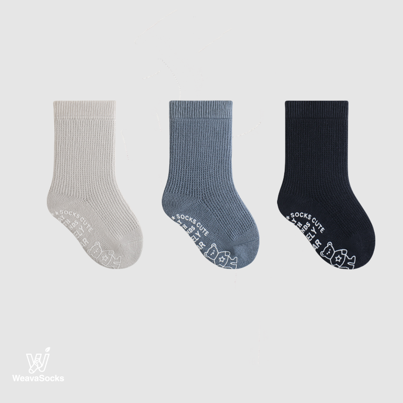 Babies' Non-Slip Socks with Bear Grips-3 Pack