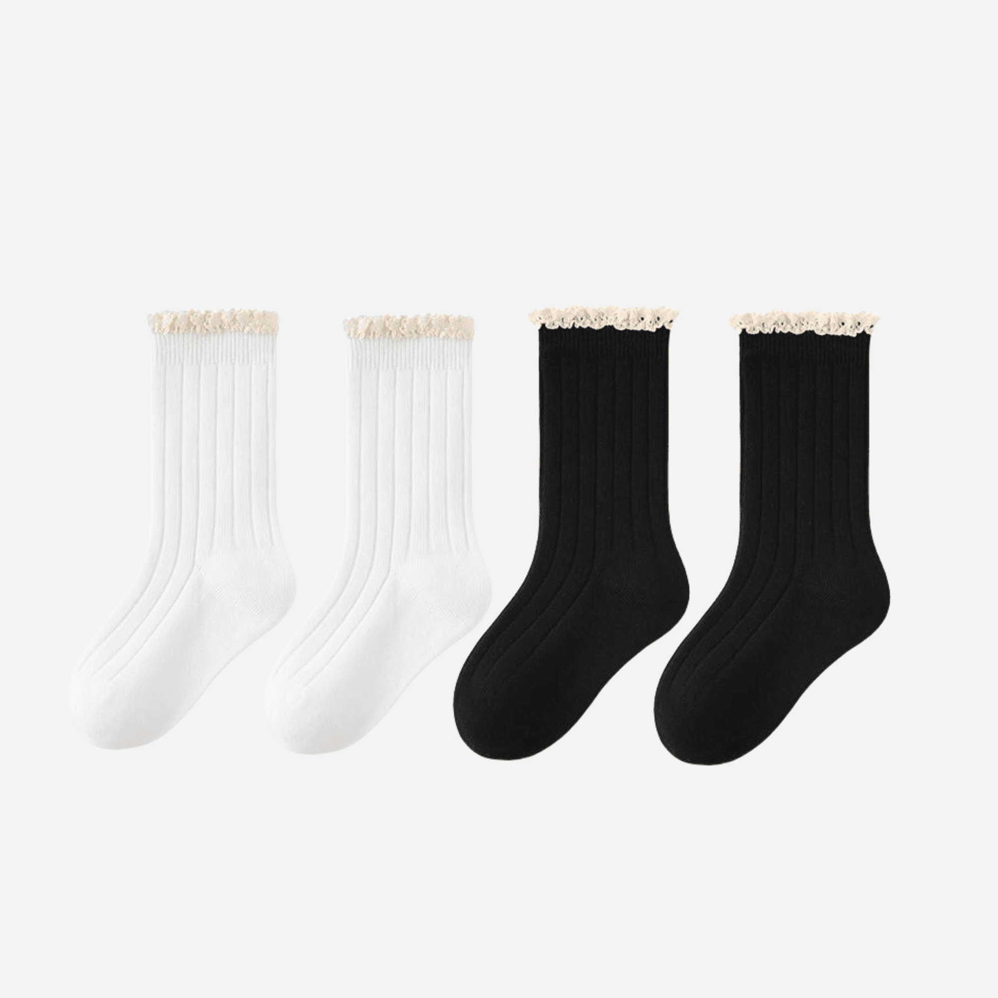 Kid's The Vintage Lace Crew Socks-4 pack - Weavasocks