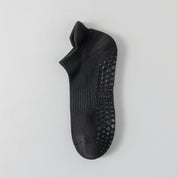 Men's 92% Cotton Non-Slip Yoga Ankle Socks - product photo showing secure grip comfort