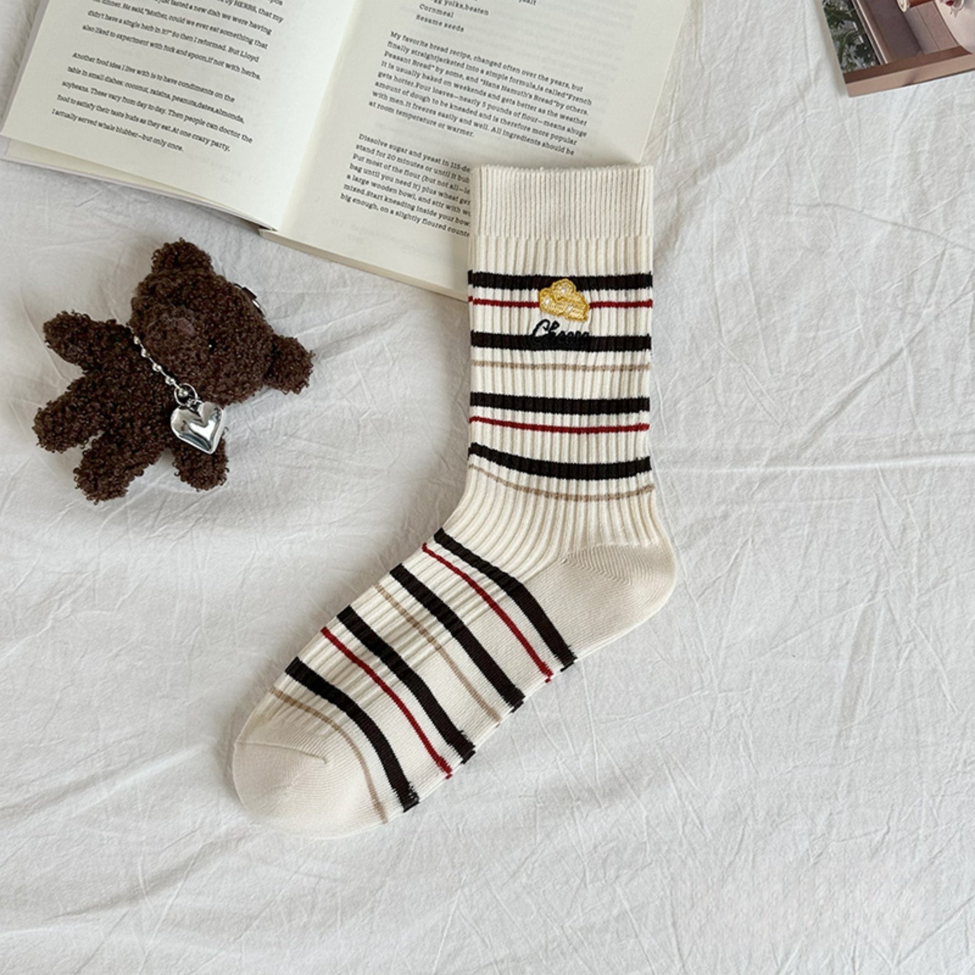 Women's Novelty Foodie Embroidered Socks - Single Pair